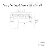 Savoy Sectional Sofa: Composition 1 + Left