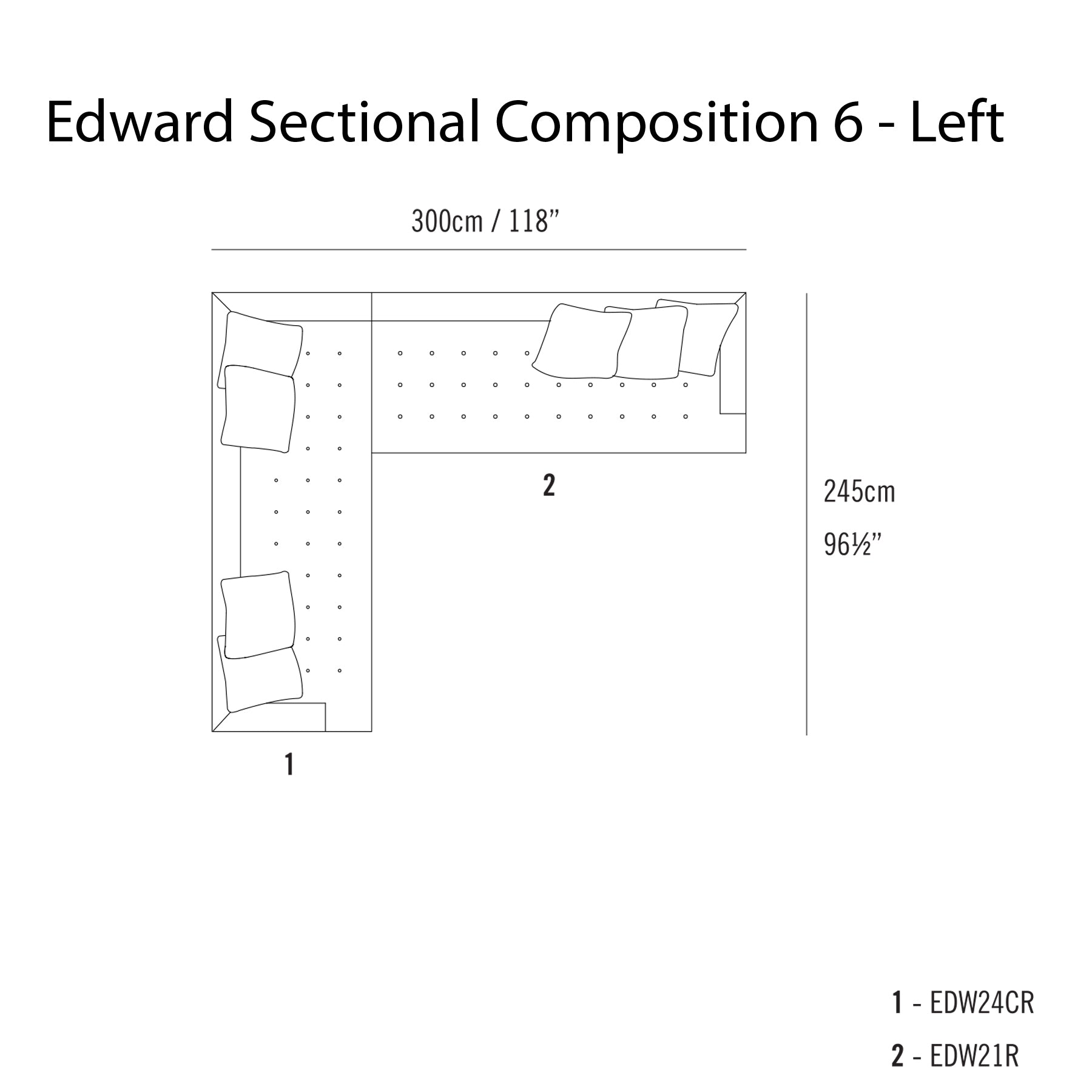 Edward Sectional Sofa: Compostion 6  + Left