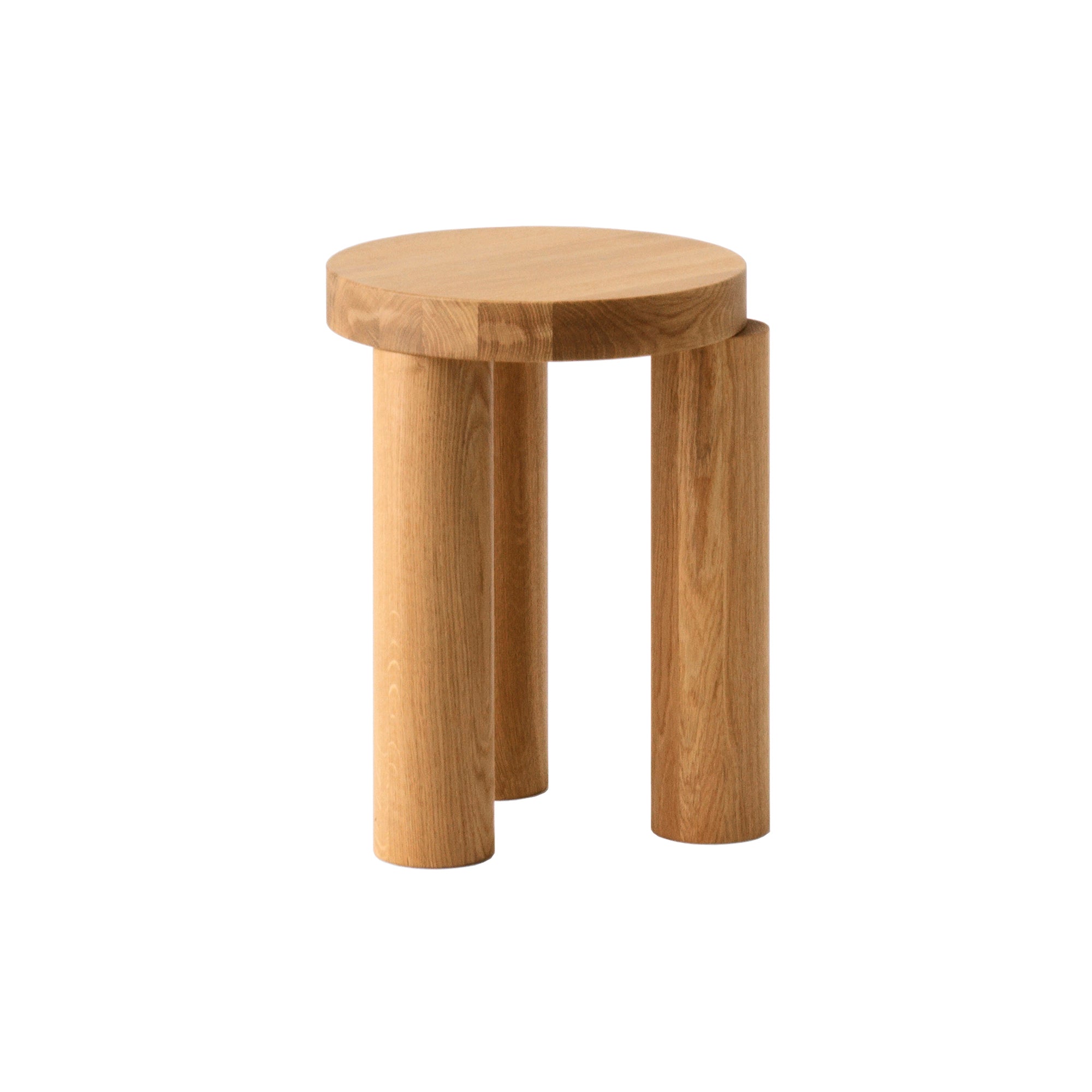 Offset Stool + Side Table: Natural Oak