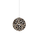 Floral Pendant Light: Extra Small + Black + Bamboo + White
