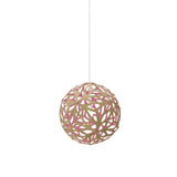 Floral Pendant Light: Extra Small + Bamboo + Pink + White