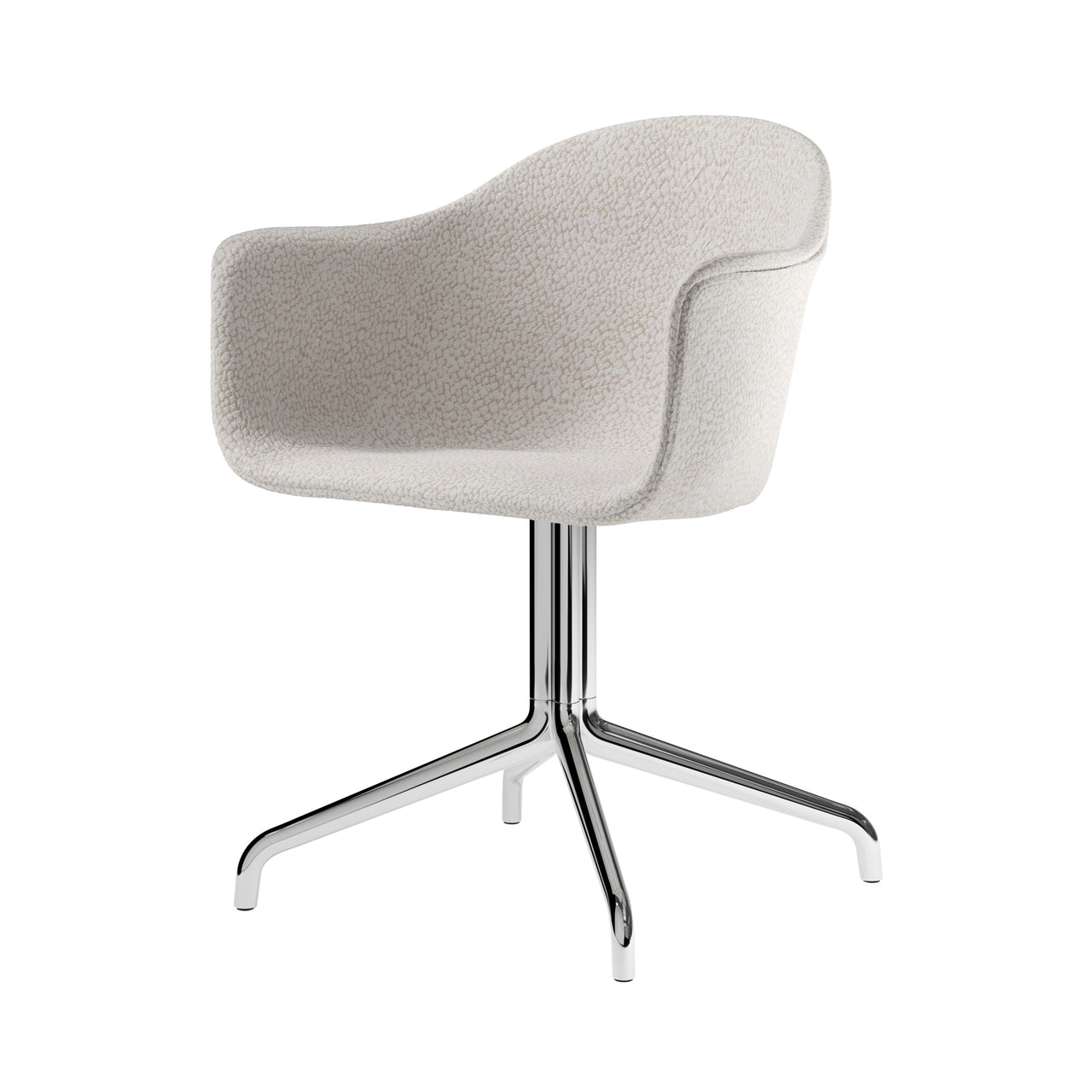 Harbour Dining Chair Star Base: Upholstered + Polished Aluminum