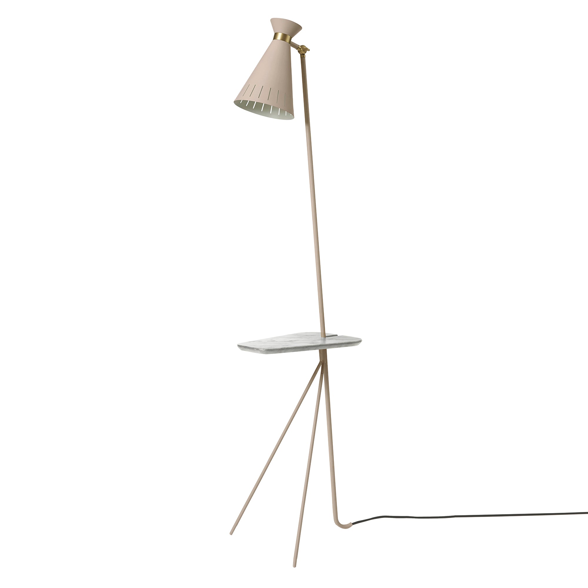 Cone Floor Lamp: Pure Cashmere + Carrara Marble