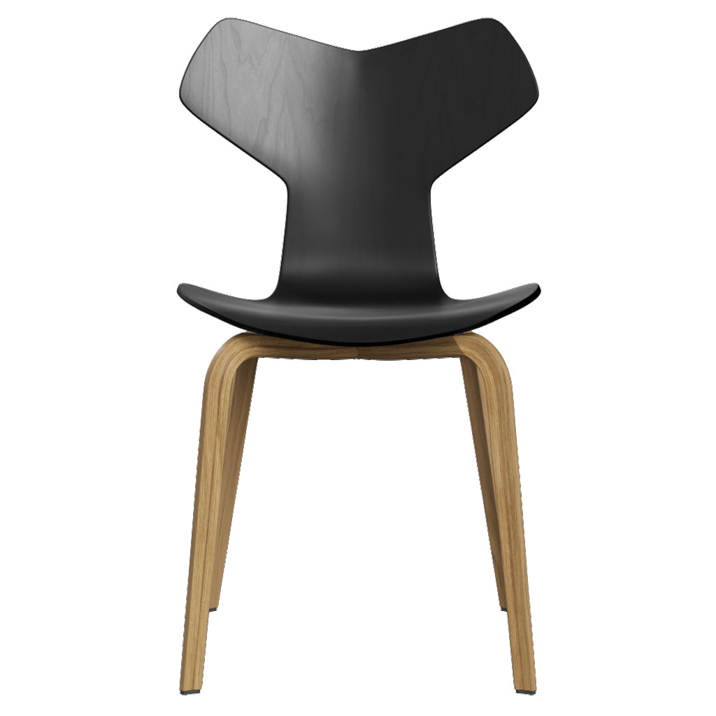 Grand Prix Chair: High + Black + Oak Veneer