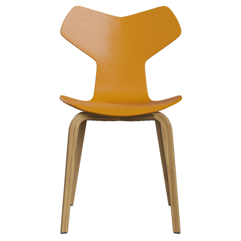 Grand Prix Chair: High + Burnt Yellow + Oak Veneer