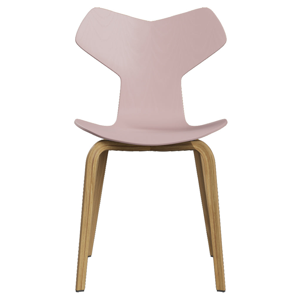 Grand Prix Chair: High + Pale Rose + Oak Veneer
