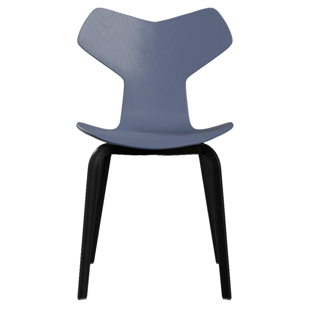 Grand Prix Chair: High + Dusk Blue + Black Veneer