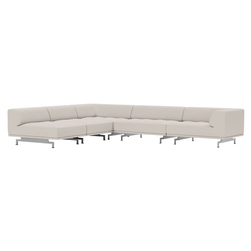 Delphi Modular Sofa: Brushed Aluminum + Configuration C +Fabric Group 3