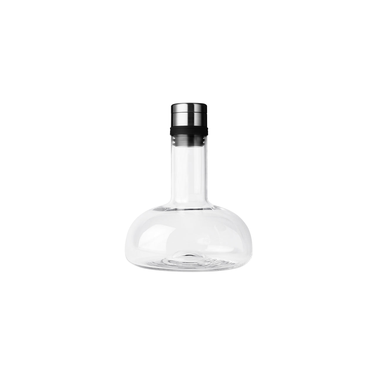 Wine Breather Decanter: Clear + Steel