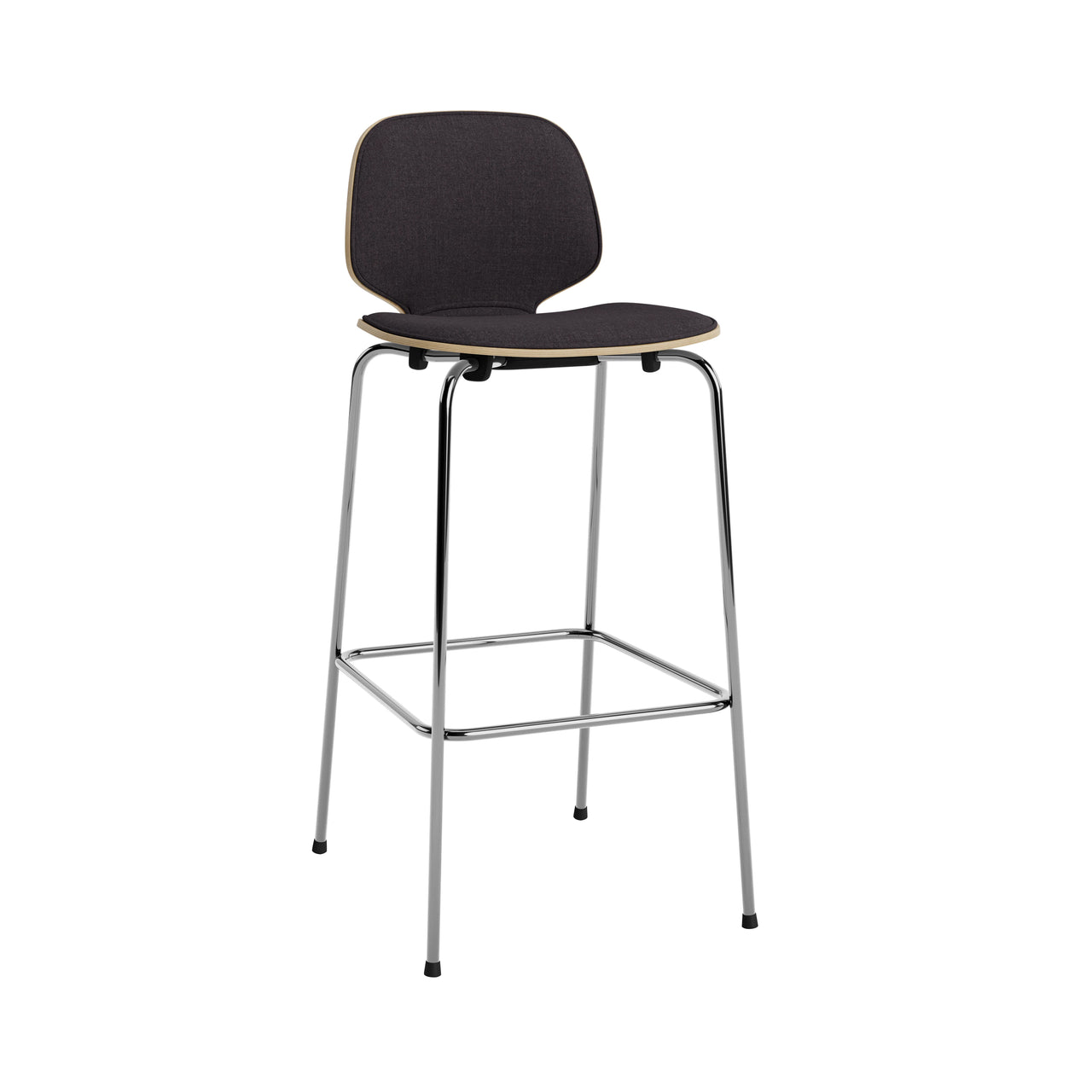 My Chair Bar Stool: Metal Base + Front Upholstered + Chrome Base
