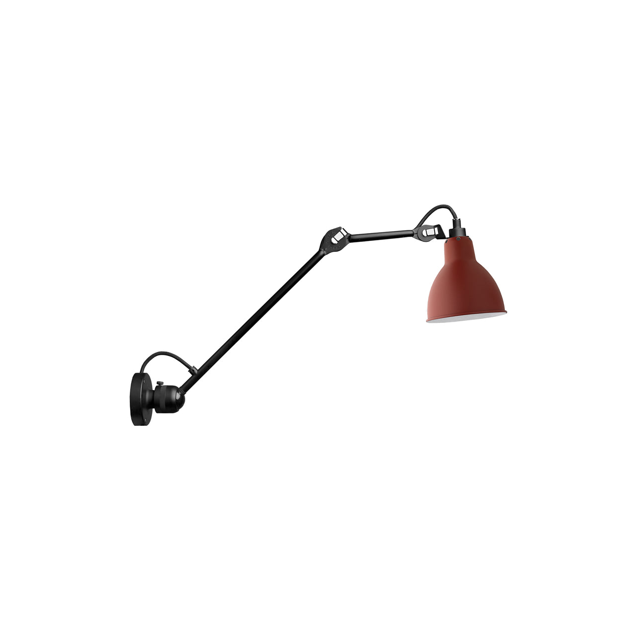 Lampe Gras N°304 L40 Wall Lamp: Red + Round + Without Switch