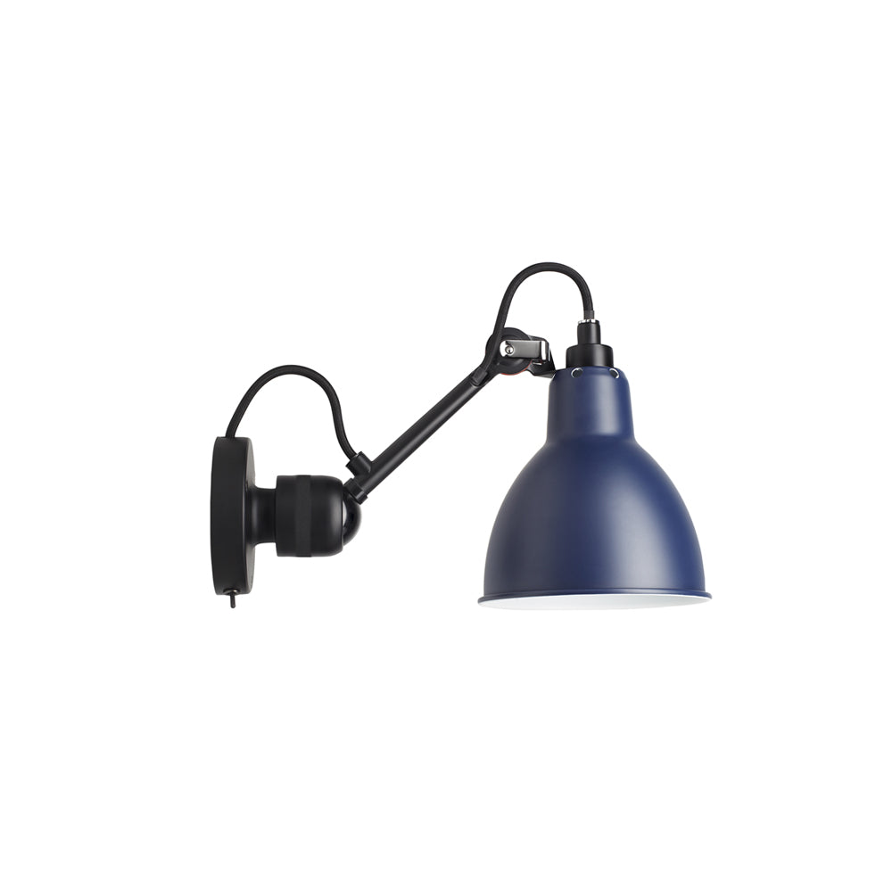 Lampe Gras N°304 Lamp with Switch: Black + Blue + Round