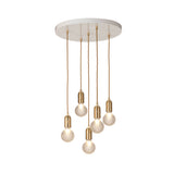 Crystal Bulb Chandelier: 5 Bulb + Brushed Brass + Frosted