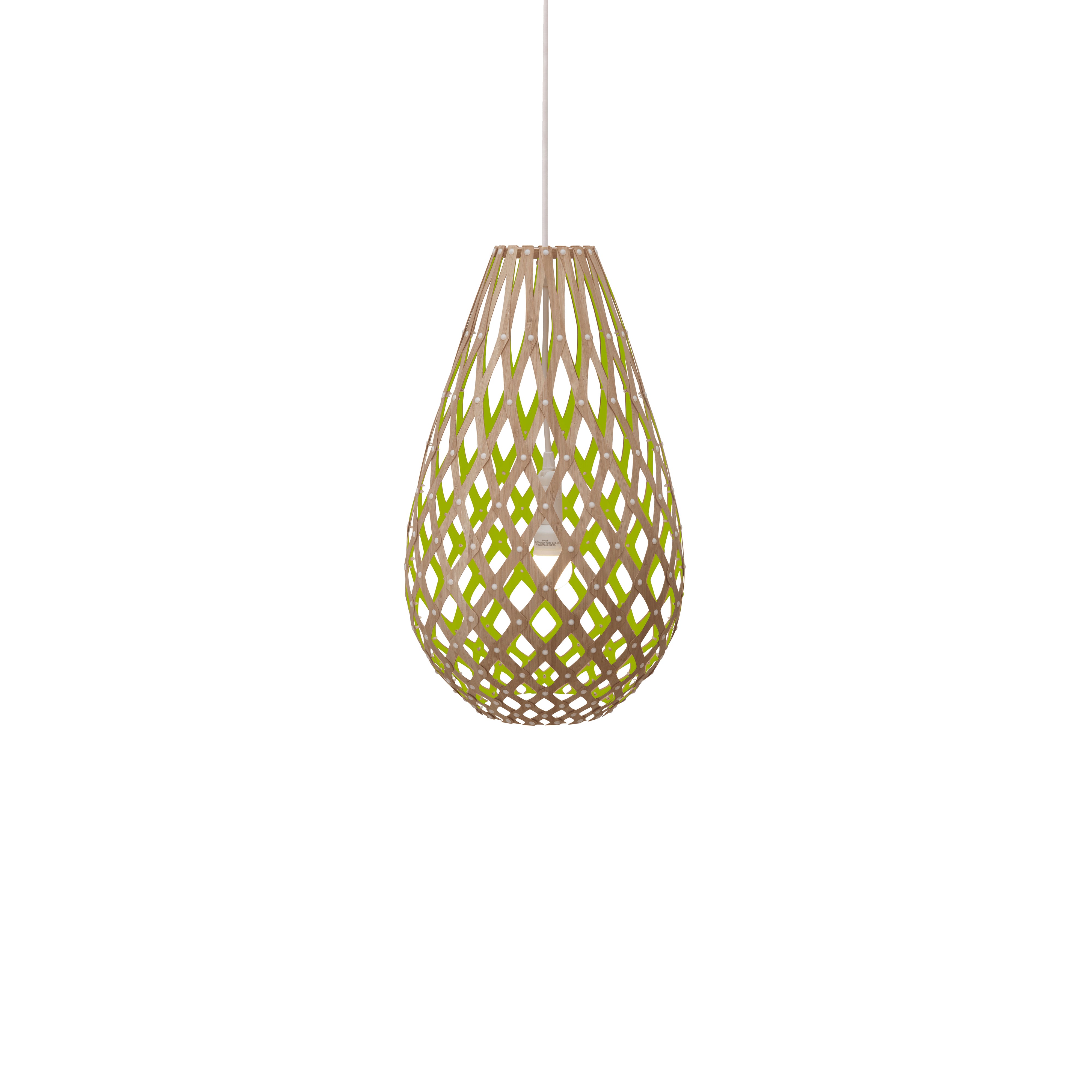 Kōura Pendant Light: Small + Bamboo + Lime