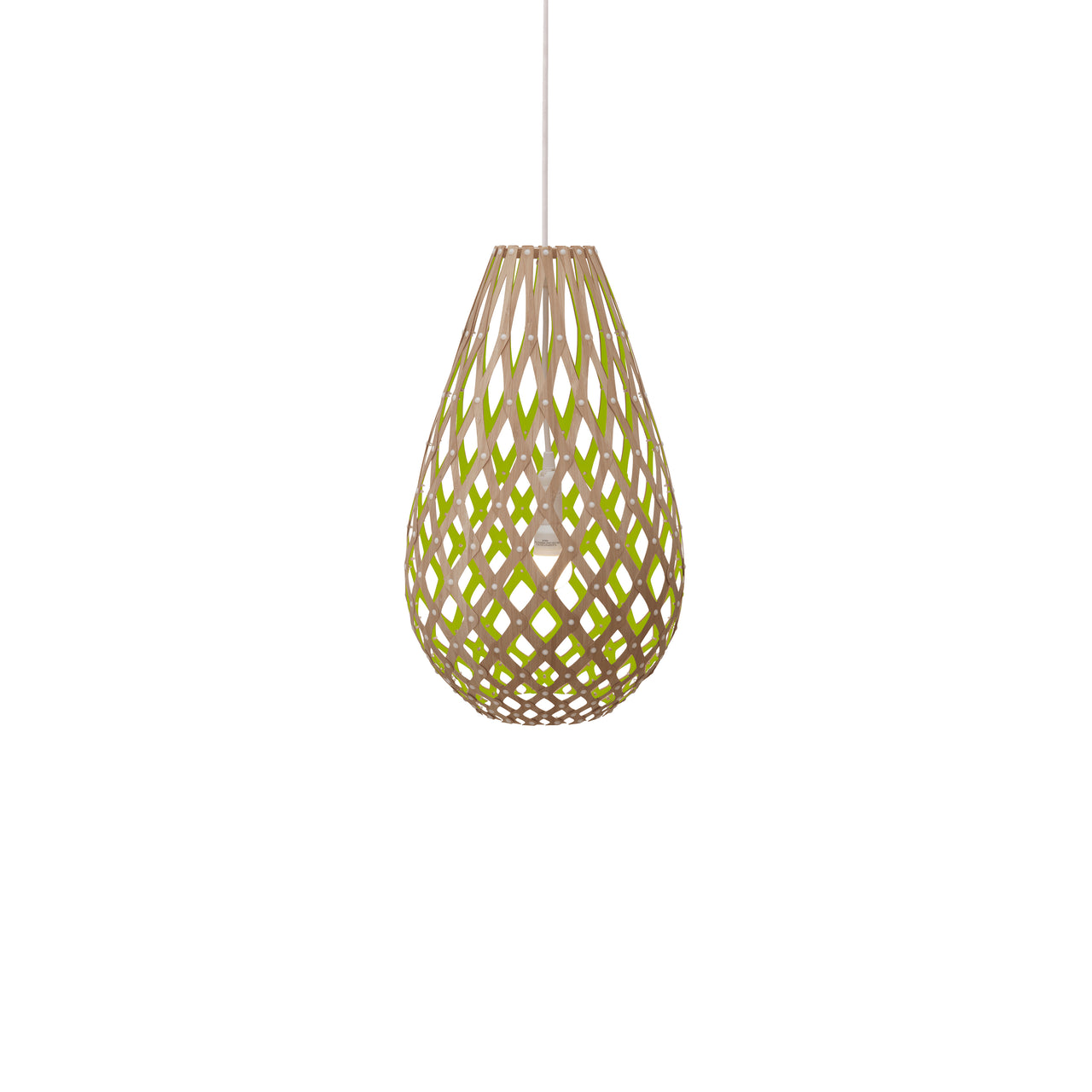 Kōura Pendant Light: Small + Bamboo + Lime