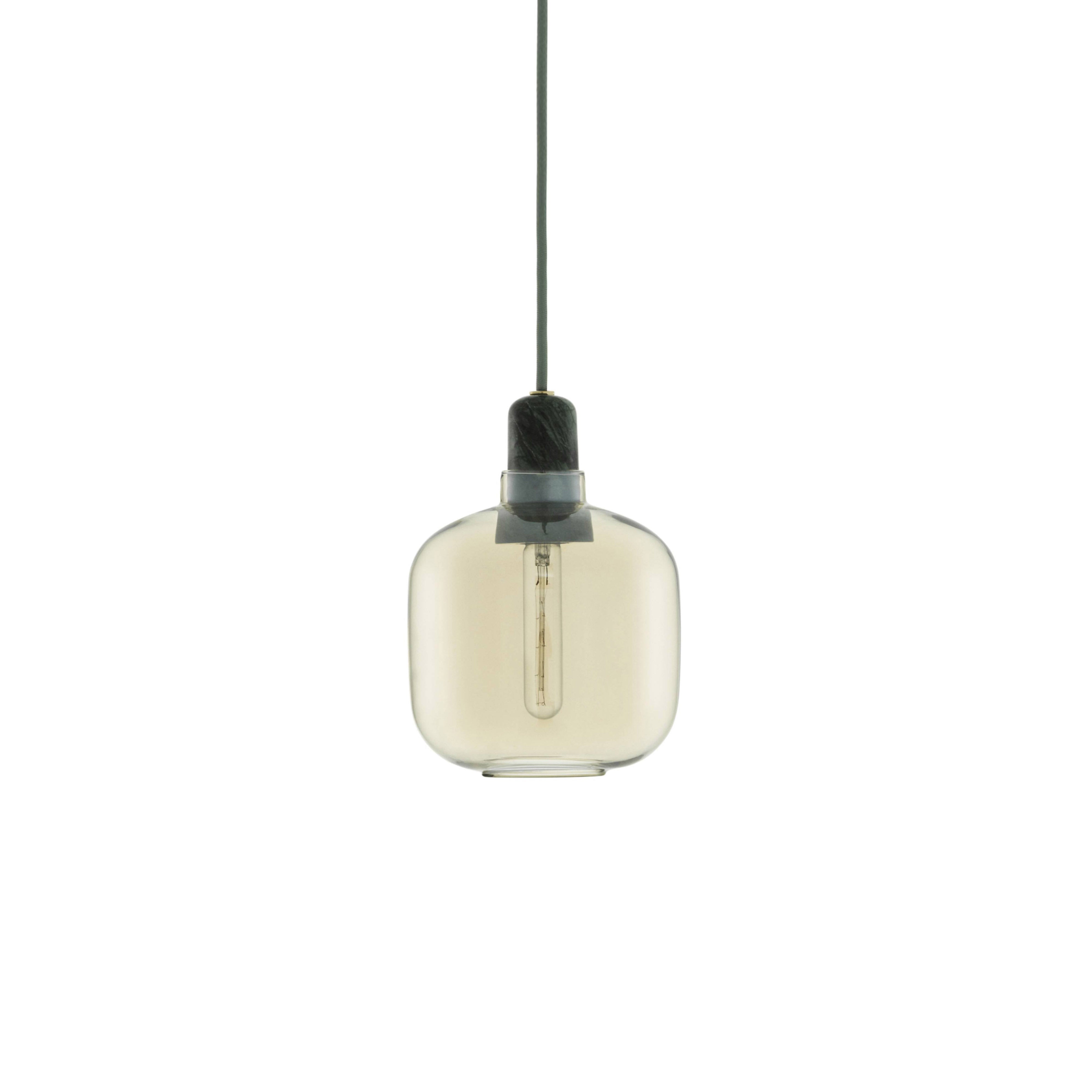 Amp Pendant Lamp: Small + Gold + Green