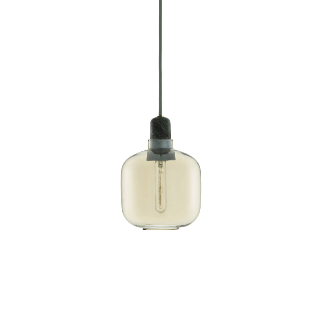 Amp Pendant Lamp: Small + Gold + Green