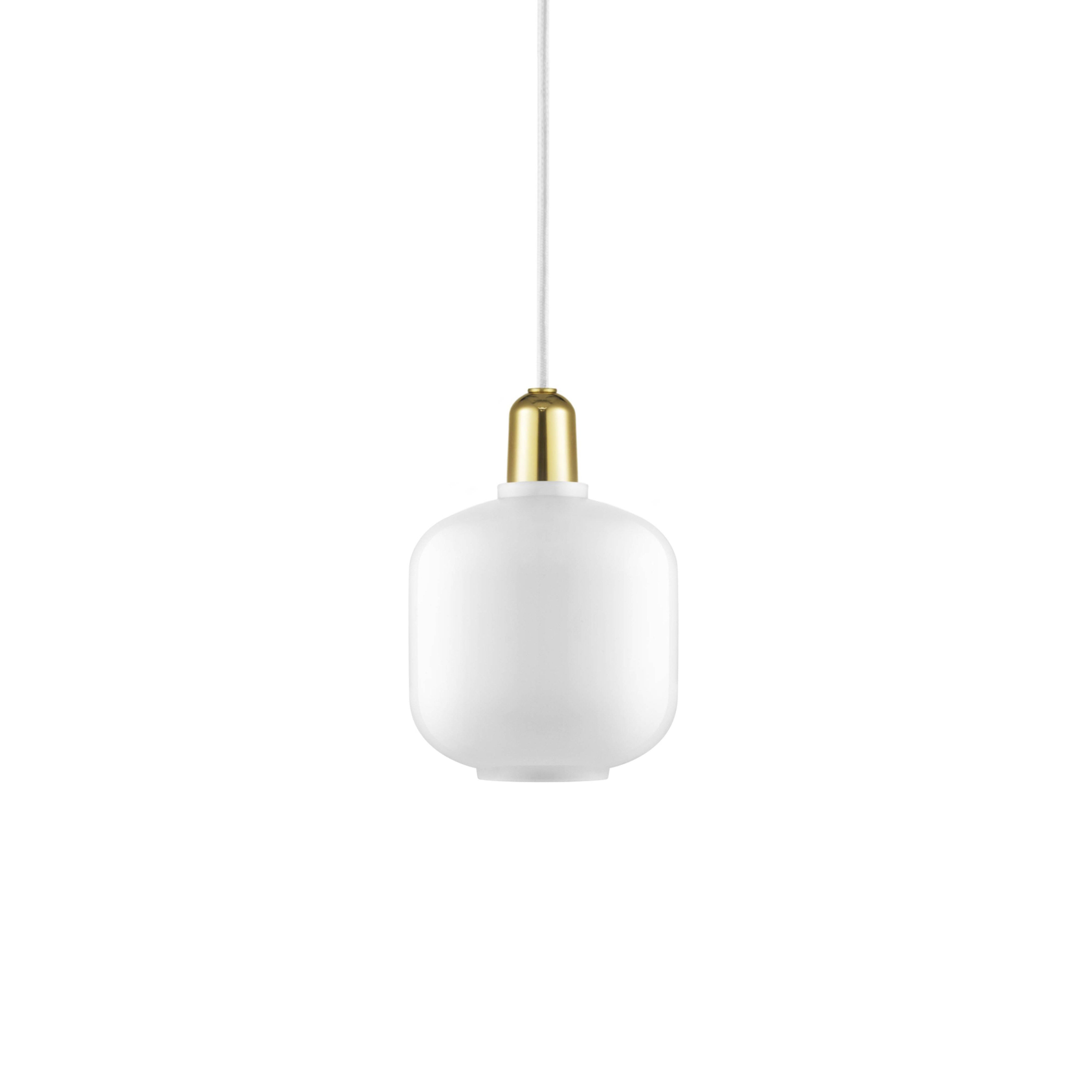 Amp Pendant Lamp: Small + White + Brass + White