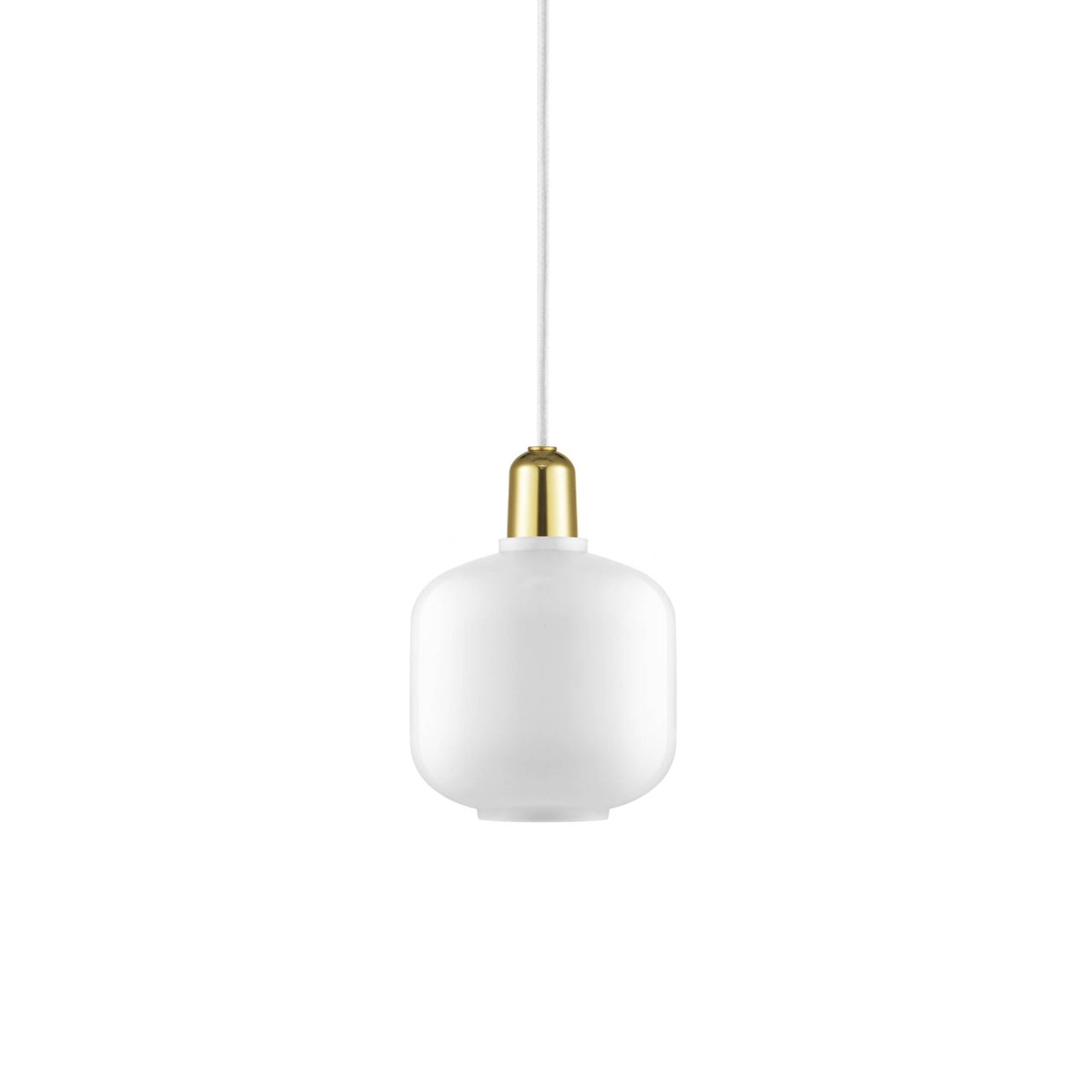 Amp Pendant Lamp: Small + White + Brass
