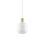Amp Pendant Lamp: Small + White + Brass