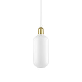 Amp Pendant Lamp: Large + White + Brass