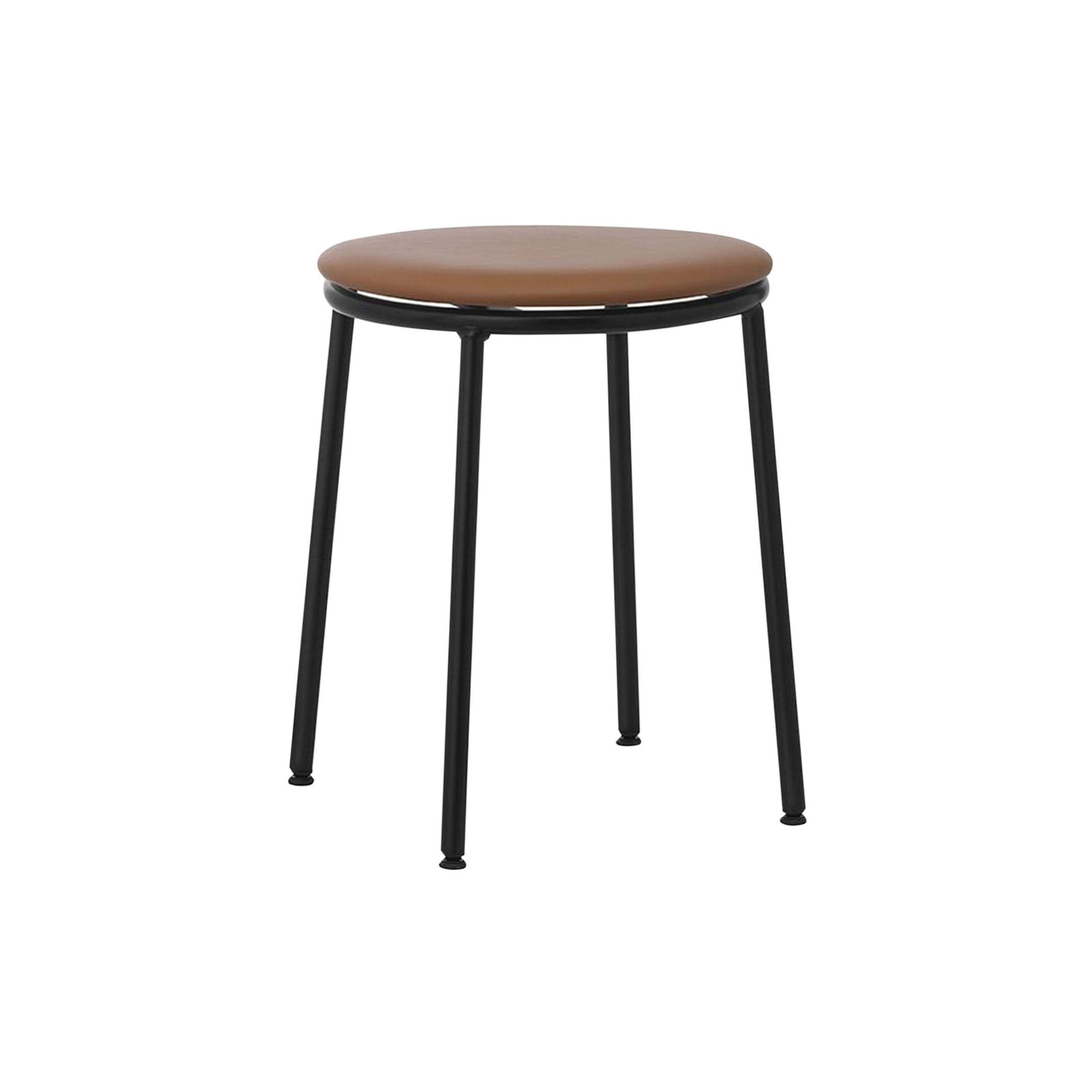 Circa Stool: Upholstered + Ultra Leather Brandy