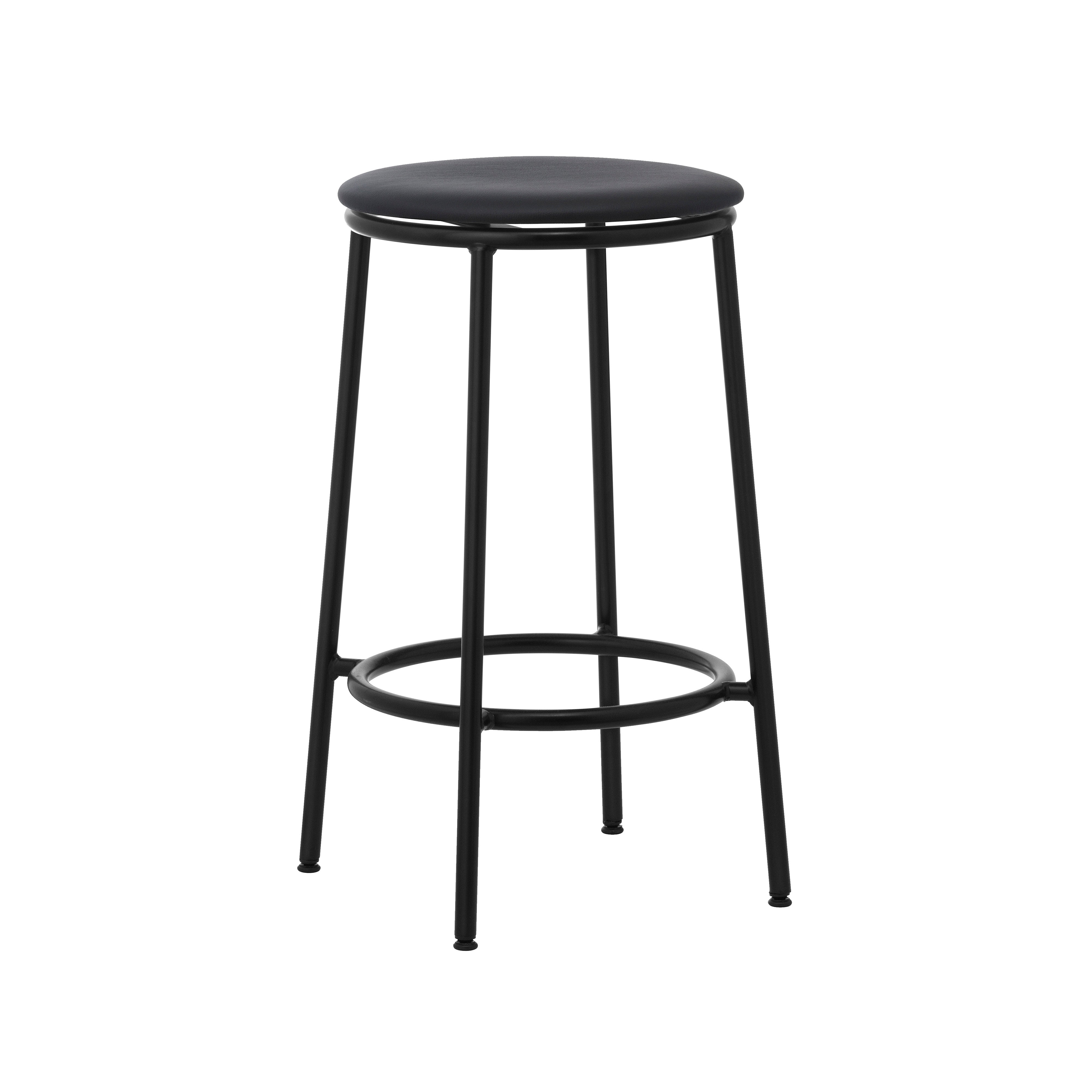 Circa Bar + Counter Stool: Upholstered + Counter + Ultra Leather Black