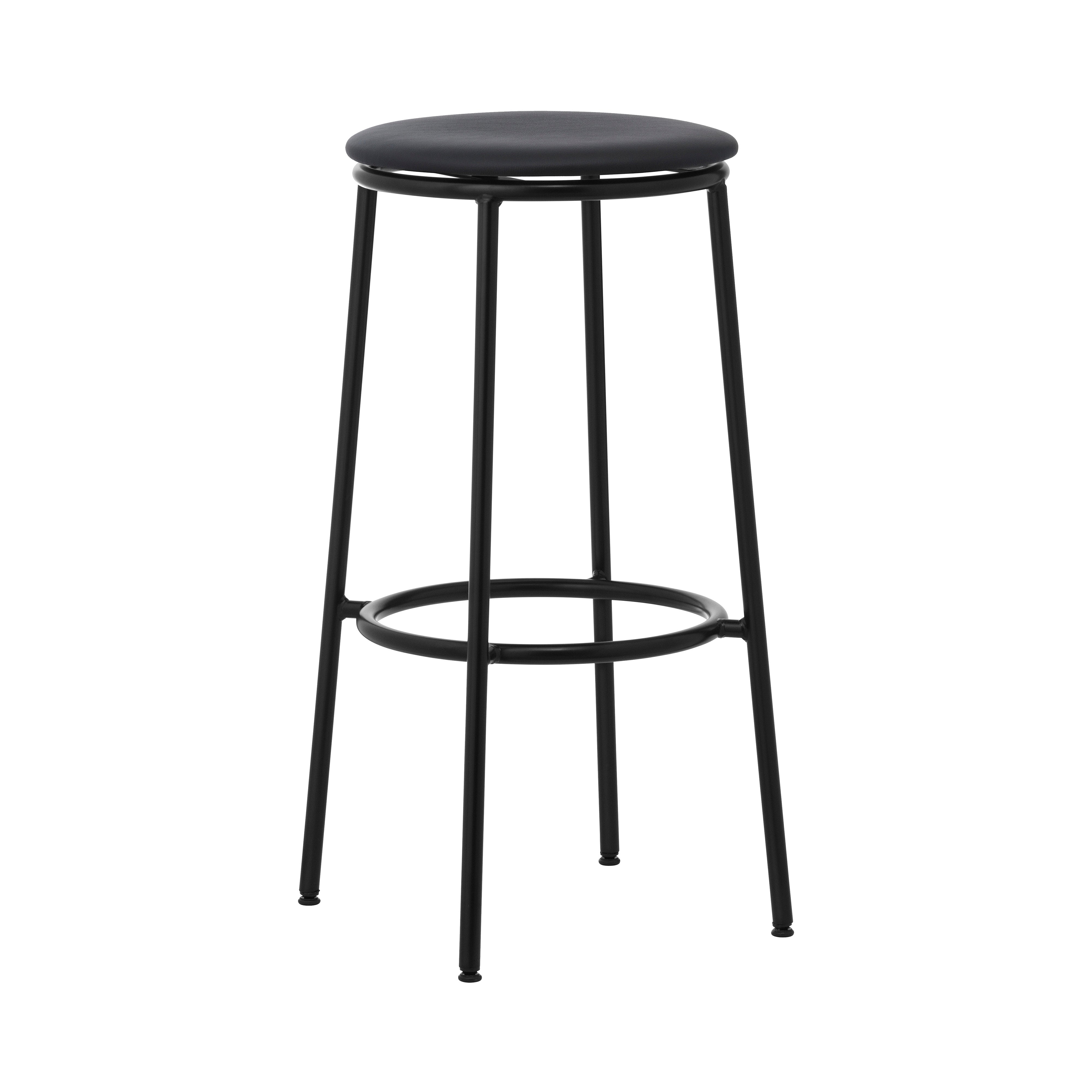 Circa Bar + Counter Stool: Upholstered + Bar + Ultra Leather Black