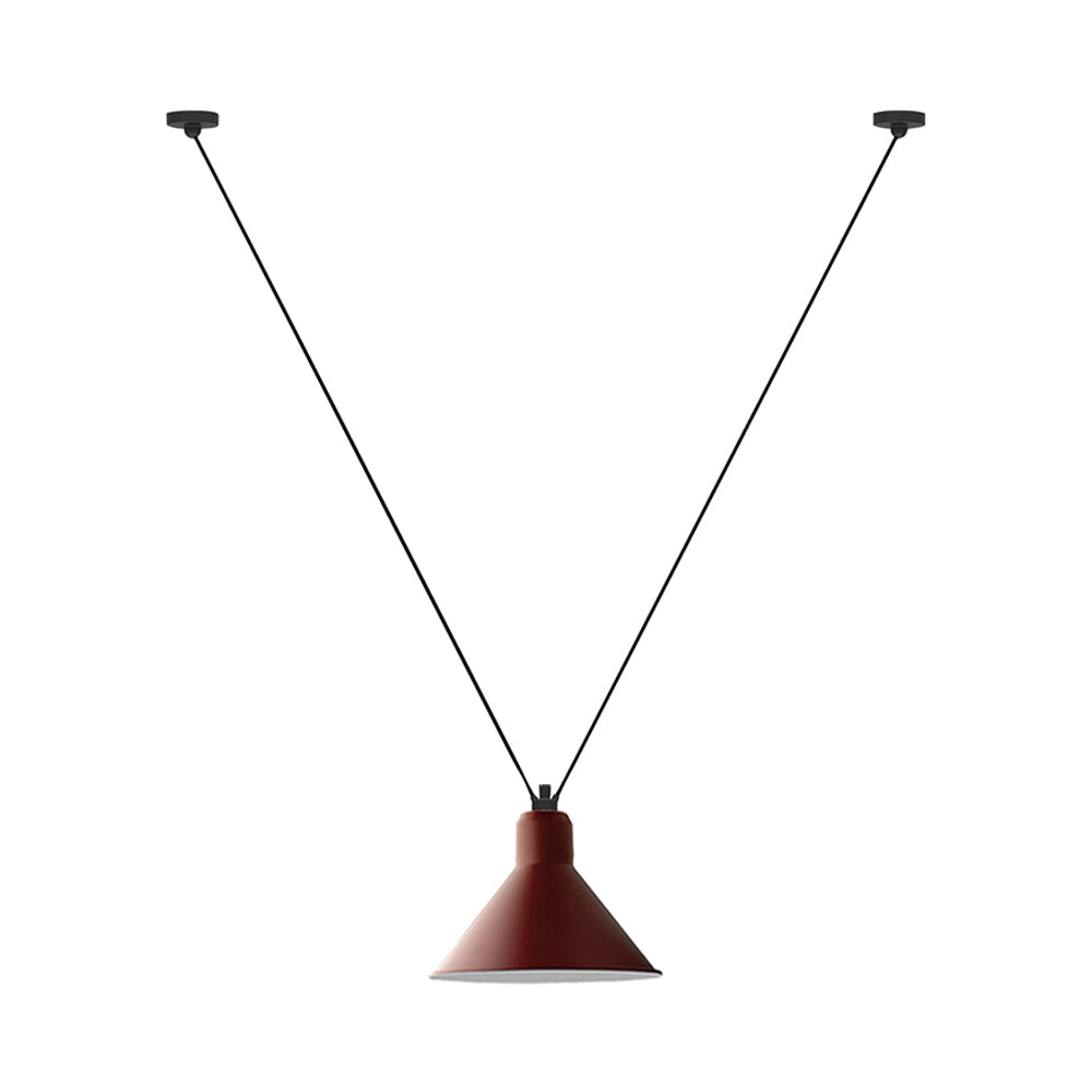 Les Acrobates N° 323 Pendant Lamp: Extra Large + Red + Conic