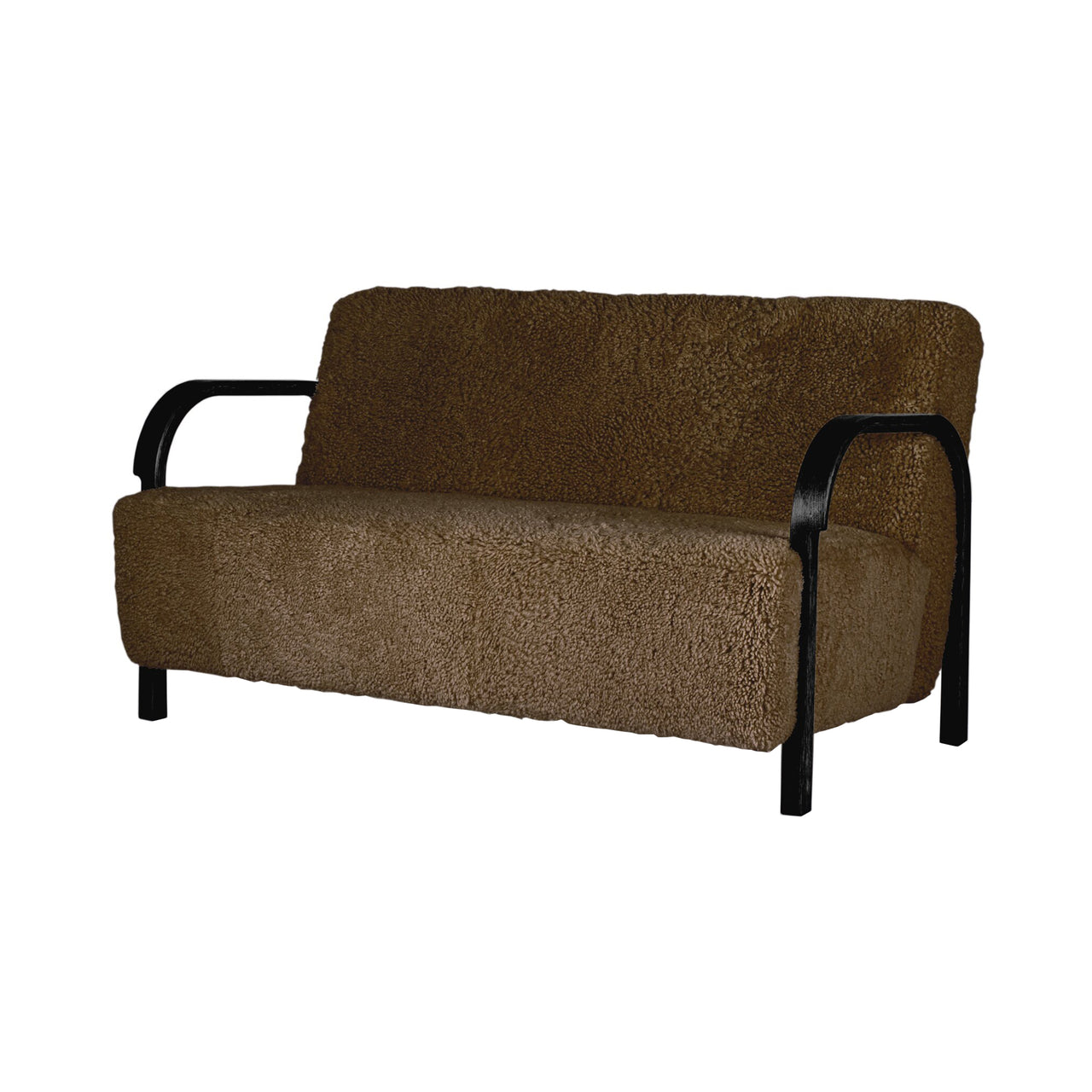 Arch 2 Seater Sofa: Black Oiled Oak