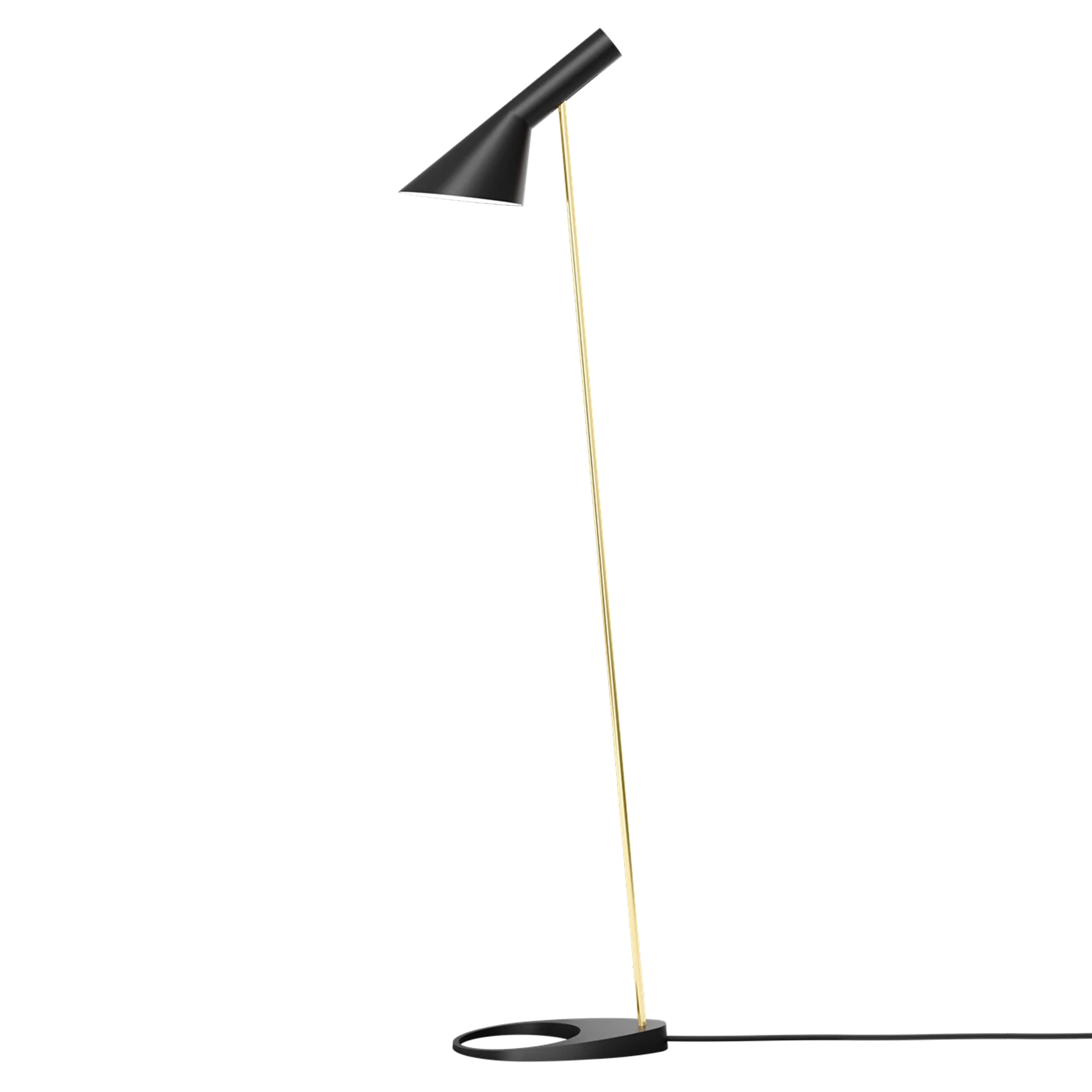 AJ Floor Lamp: Black + Brass + Black
