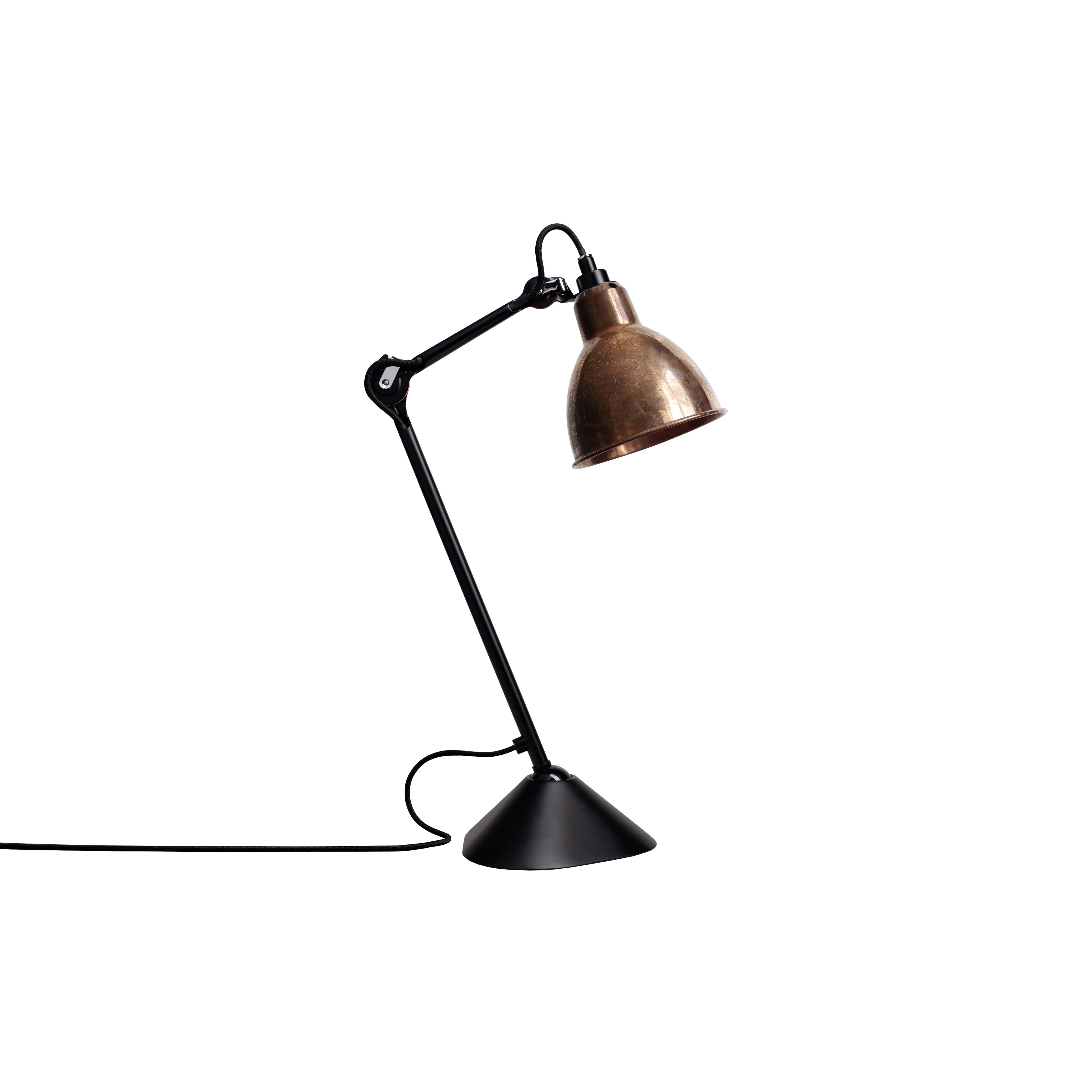 Lampe Gras N°205 Lamp: Raw Copper + Round