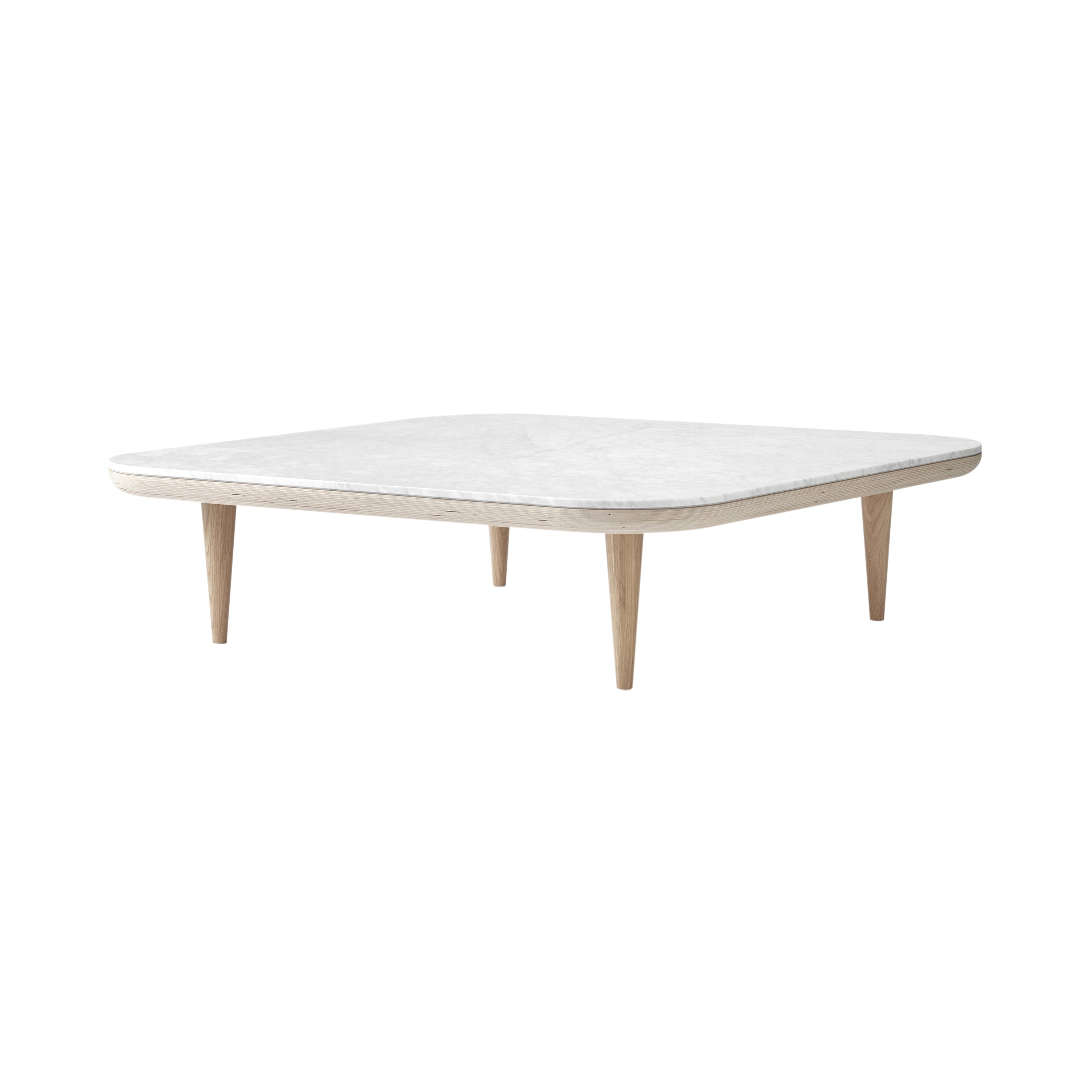 Fly Series SC11 Coffee Table: Bianco Carrara Marble + White Oiled Oak