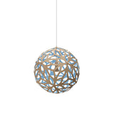 Floral Pendant Light: Small + Bamboo + Blue + White