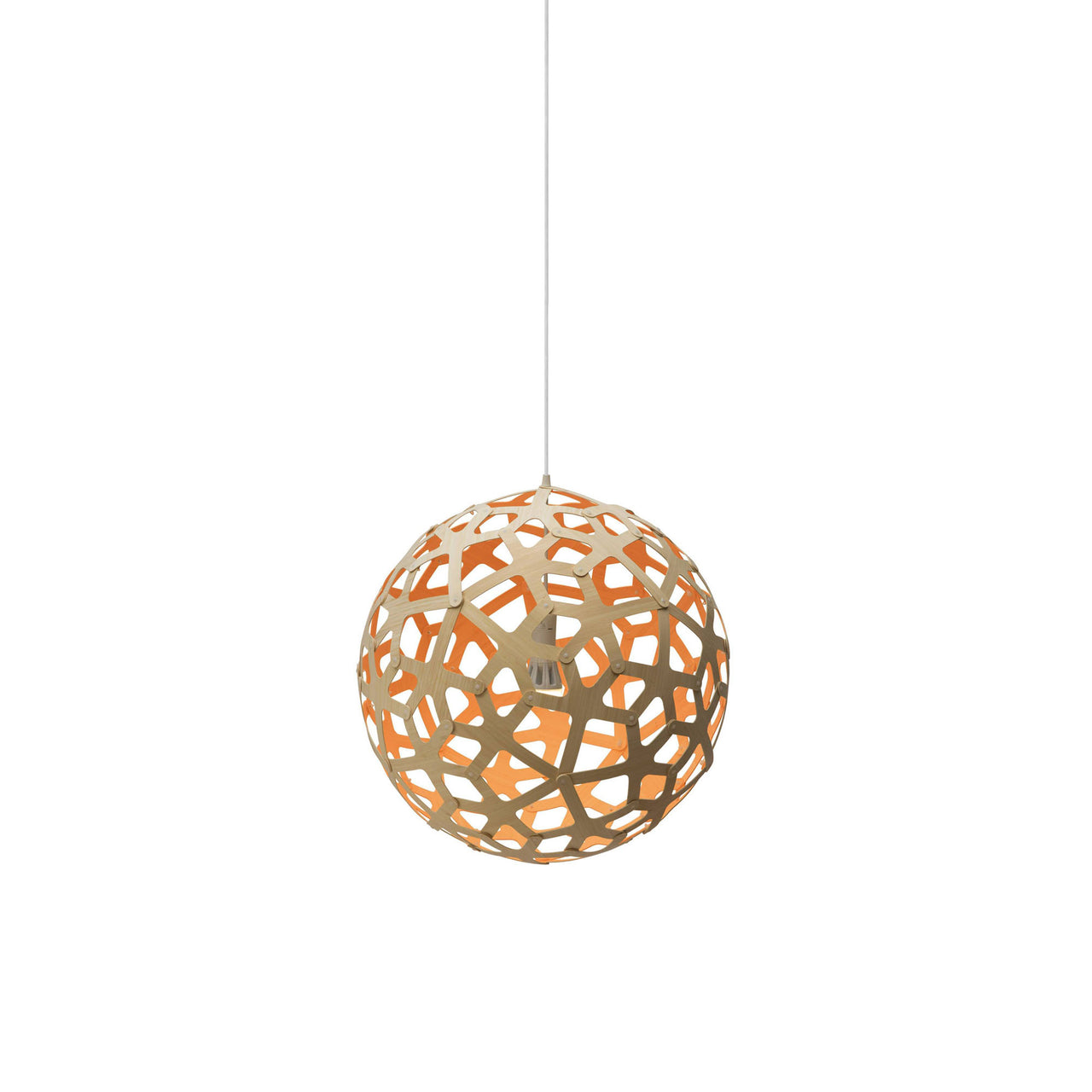 Coral Pendant Light: Small + Bamboo + Orange + White