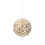 Floral Pendant Light: Small + Bamboo + White + White