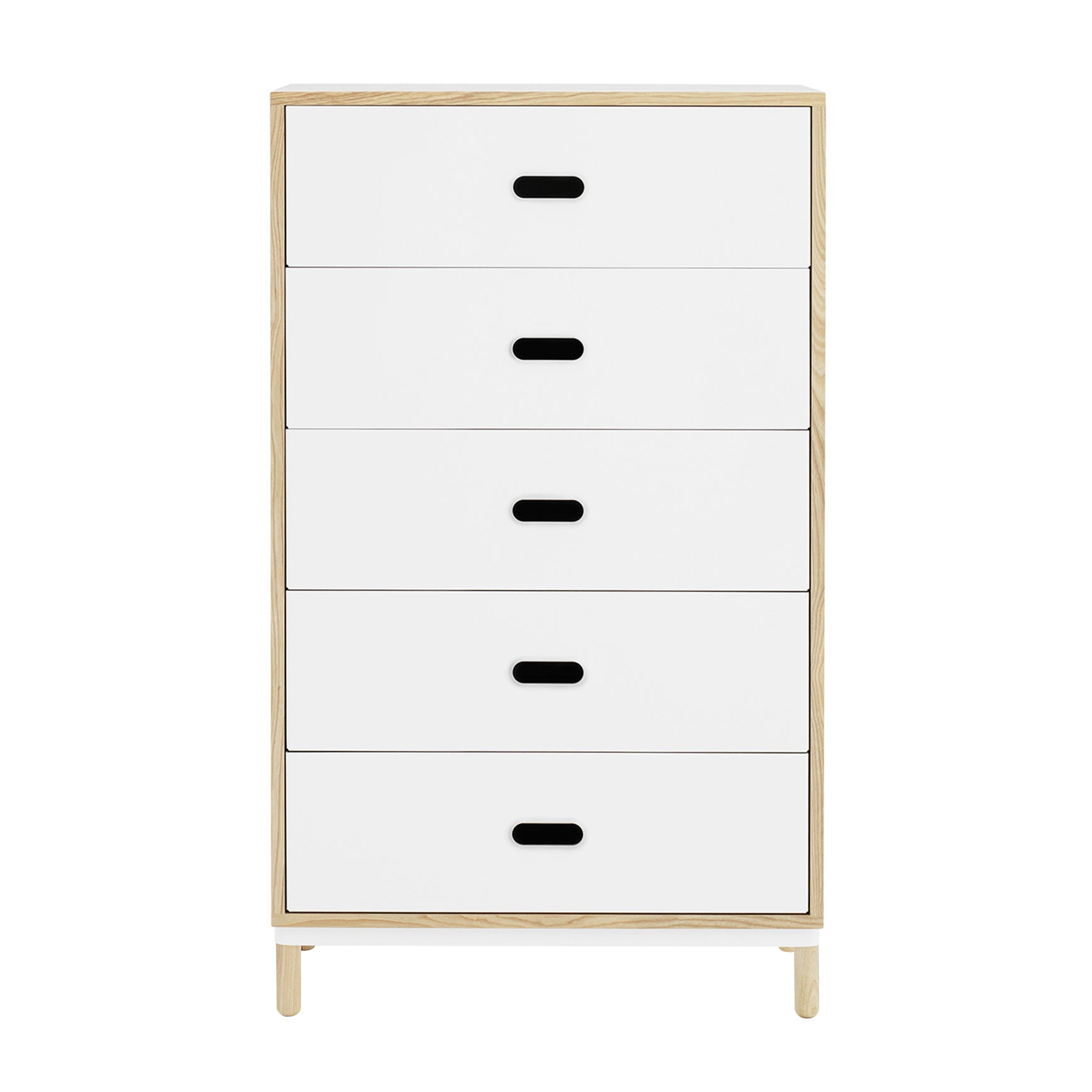 Kabino Dresser: 5 Drawers + White