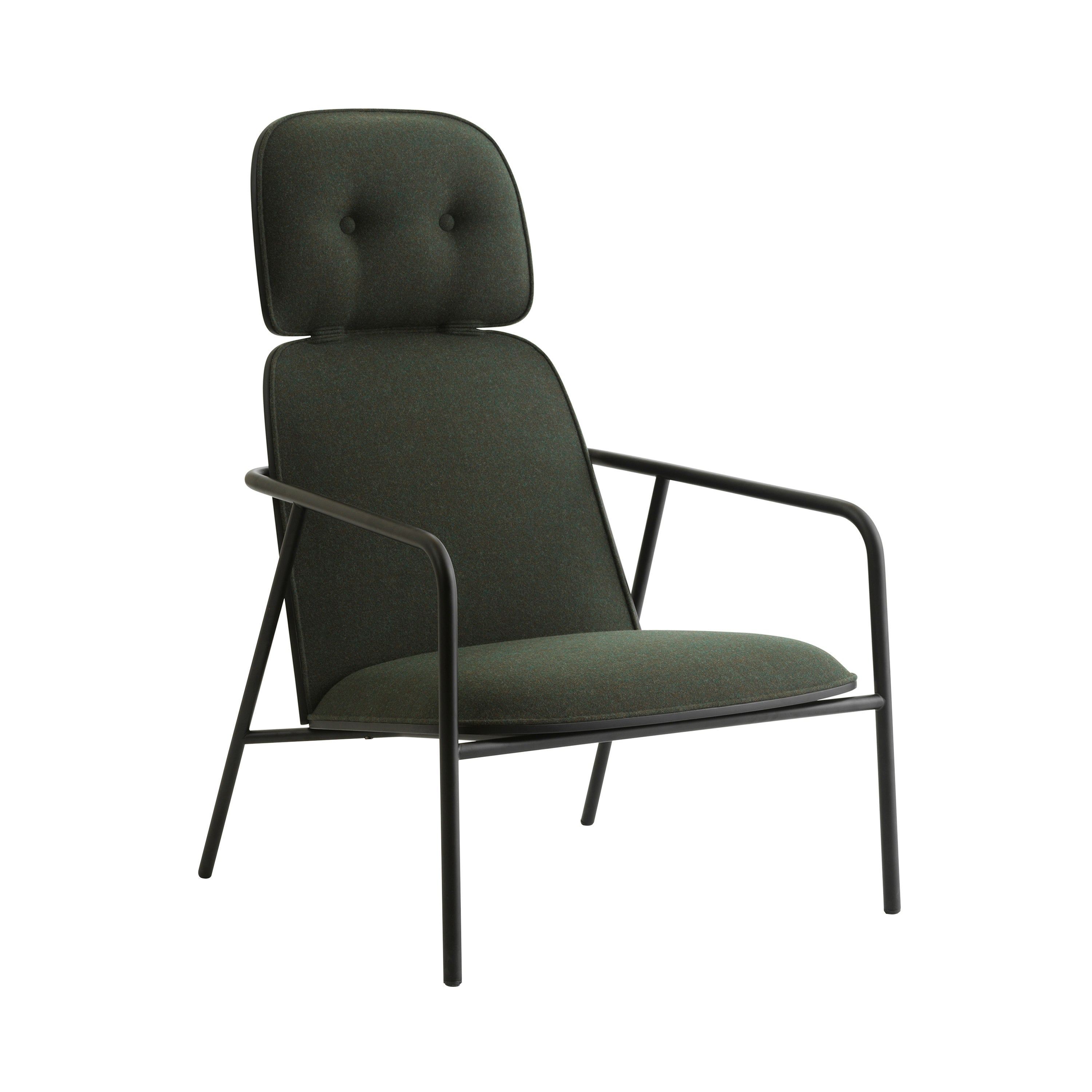 Pad Lounge Chair: High + Black Steel + Black