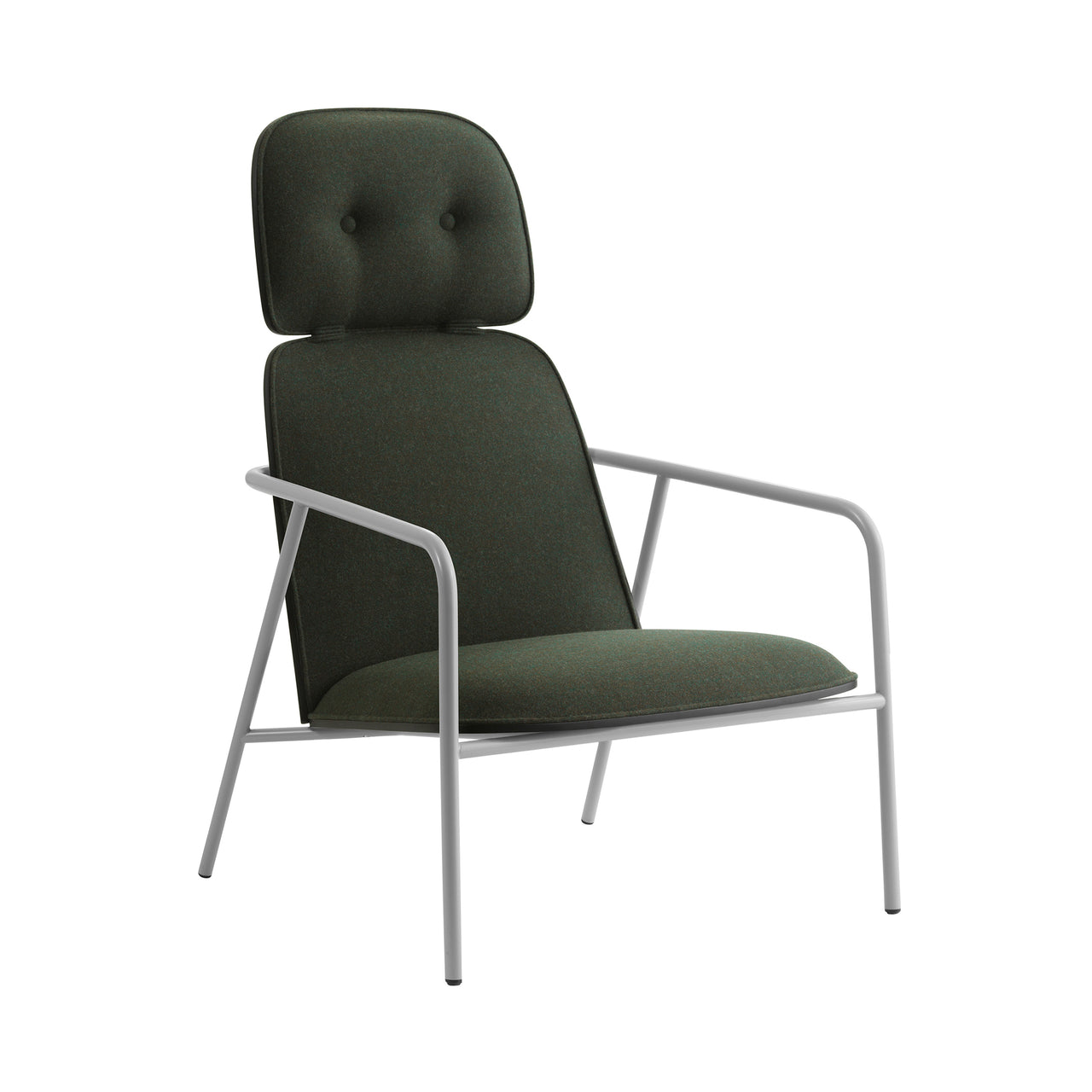 Pad Lounge Chair: High + Grey Steel + Black