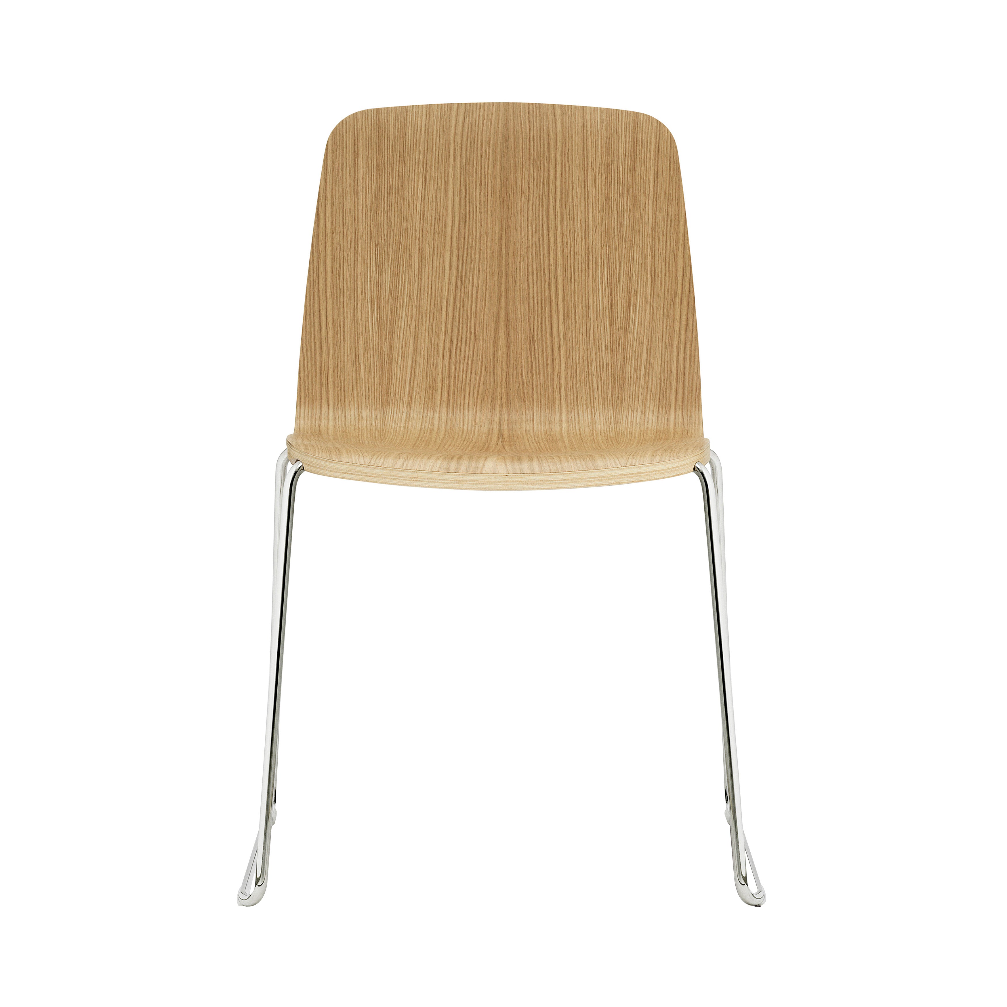 Just Chair: Metal Base + Oak + Chrome
