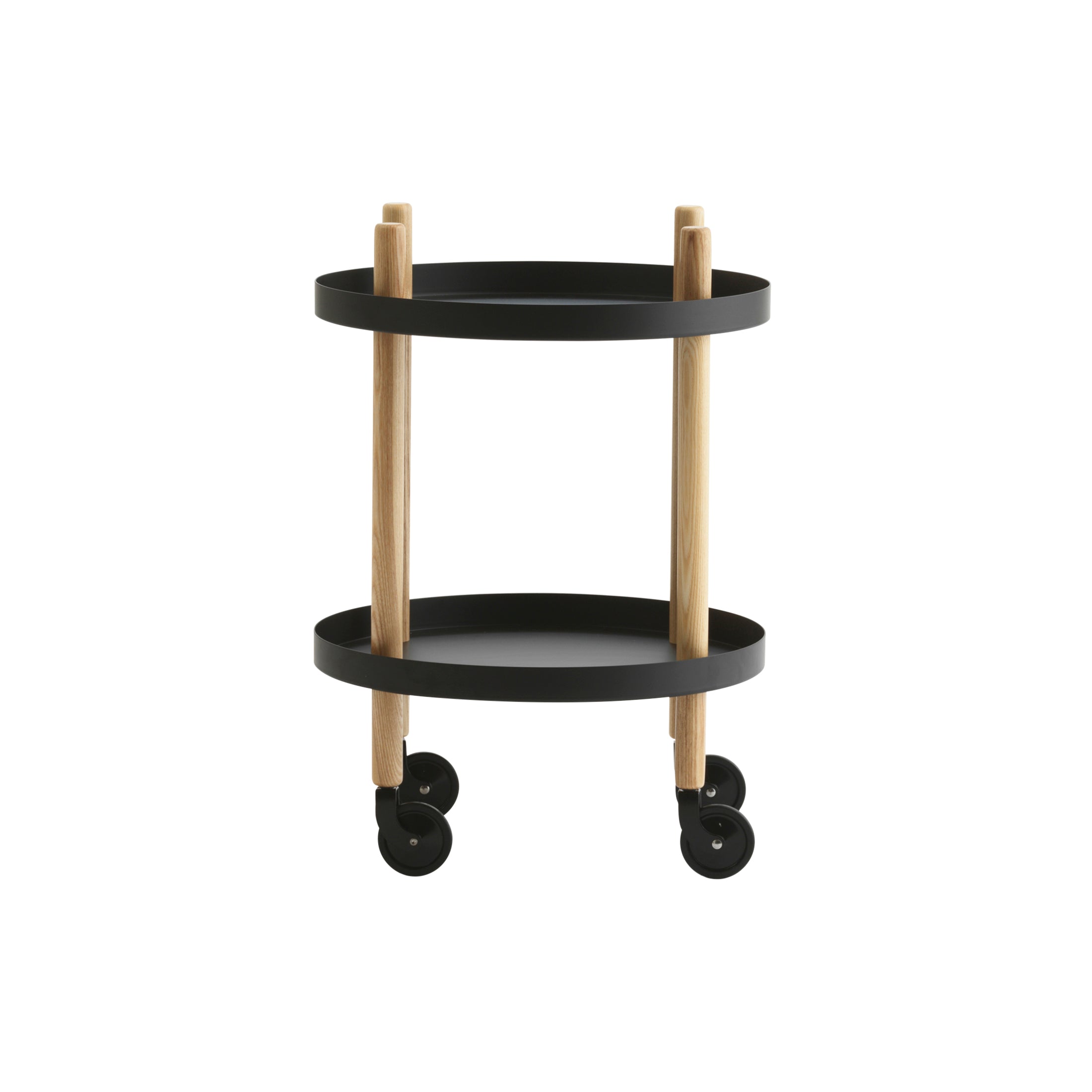 Block Table Cart: Round + Black