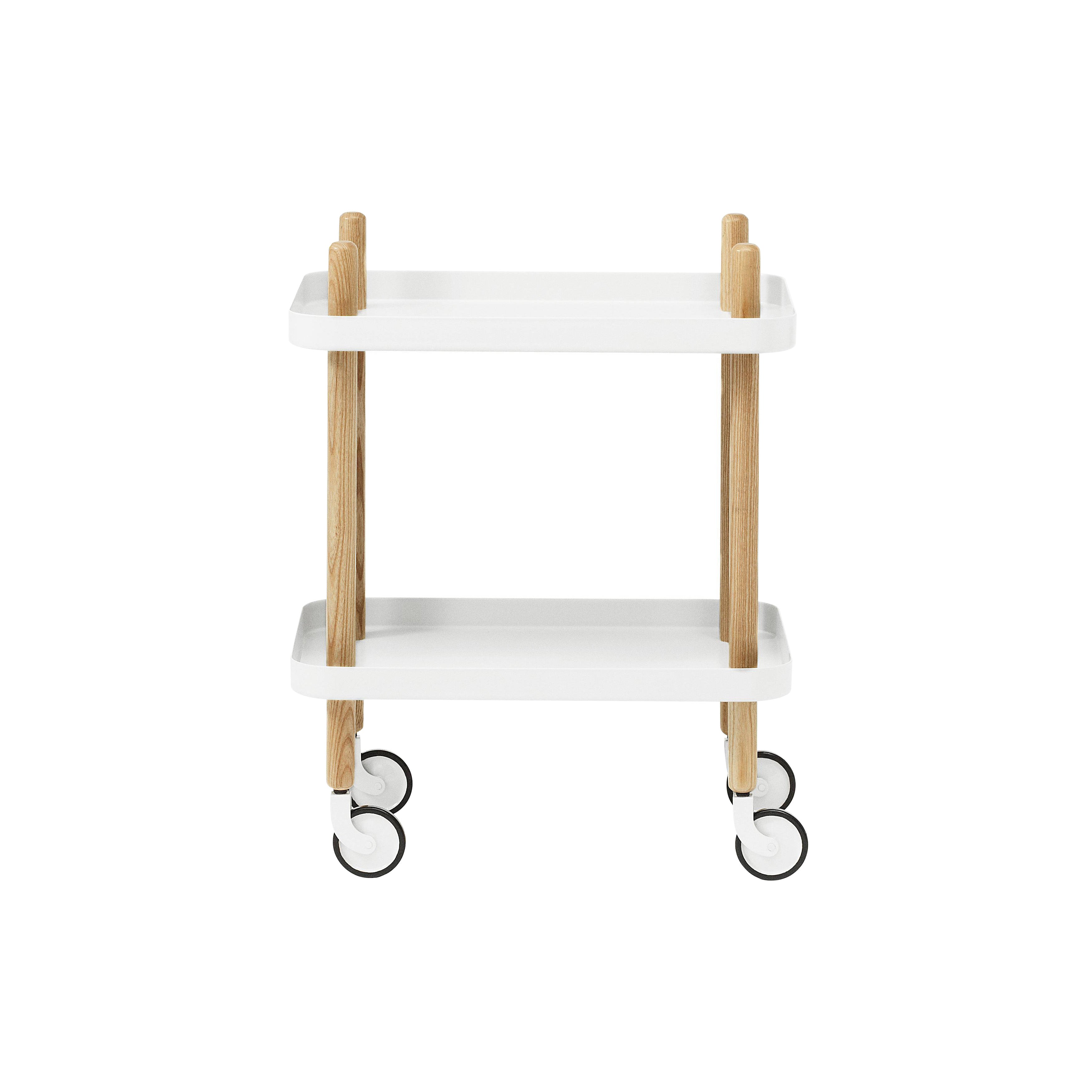 Block Table Cart: White + Ash