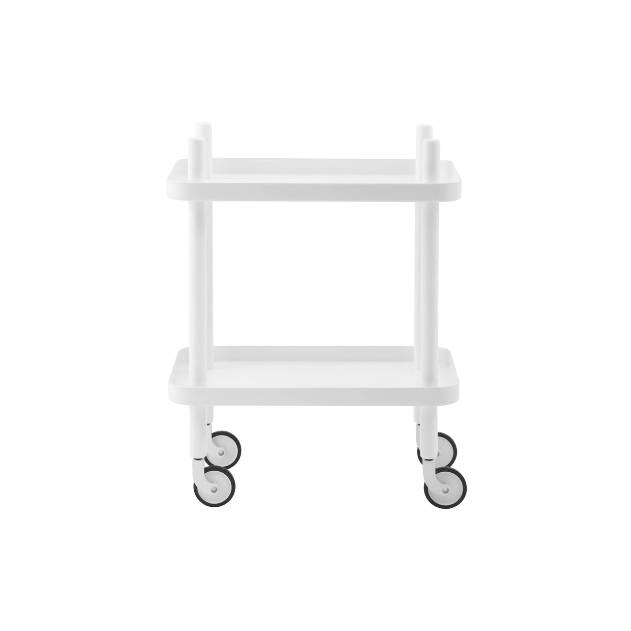 Block Table Cart: White