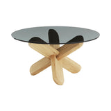 Ding Table: Smoke Glass + Oak