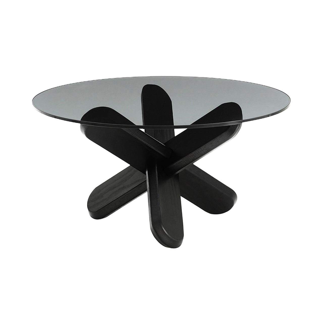 Ding Table: Smoke Glass + Black