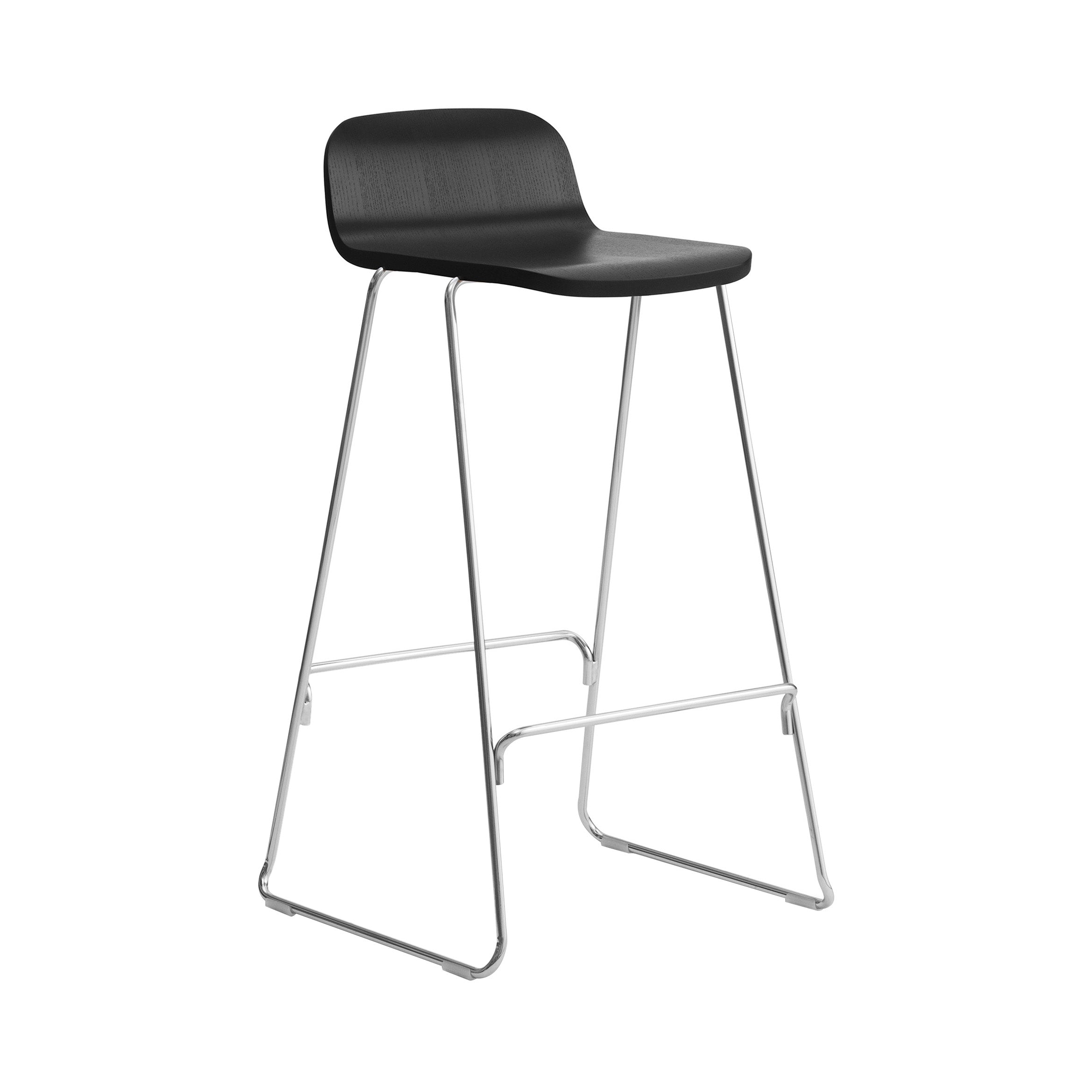 Just Bar + Counter Stool with Back: Bar + Black + Chrome