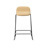 Just Bar + Counter Stool with Back: Full Upholstered + Counter + Black Steel