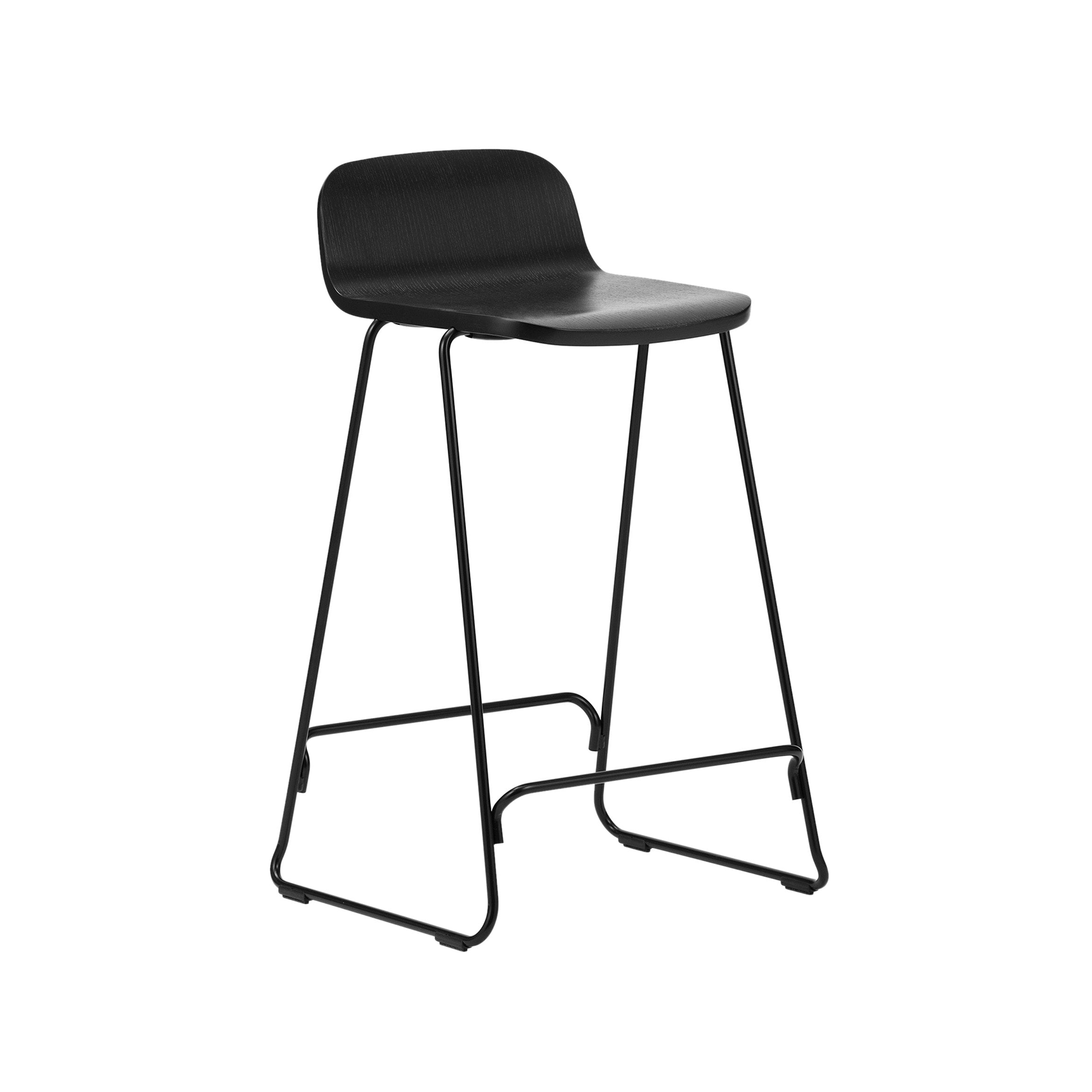 Just Bar + Counter Stool with Back: Counter + Black + Black