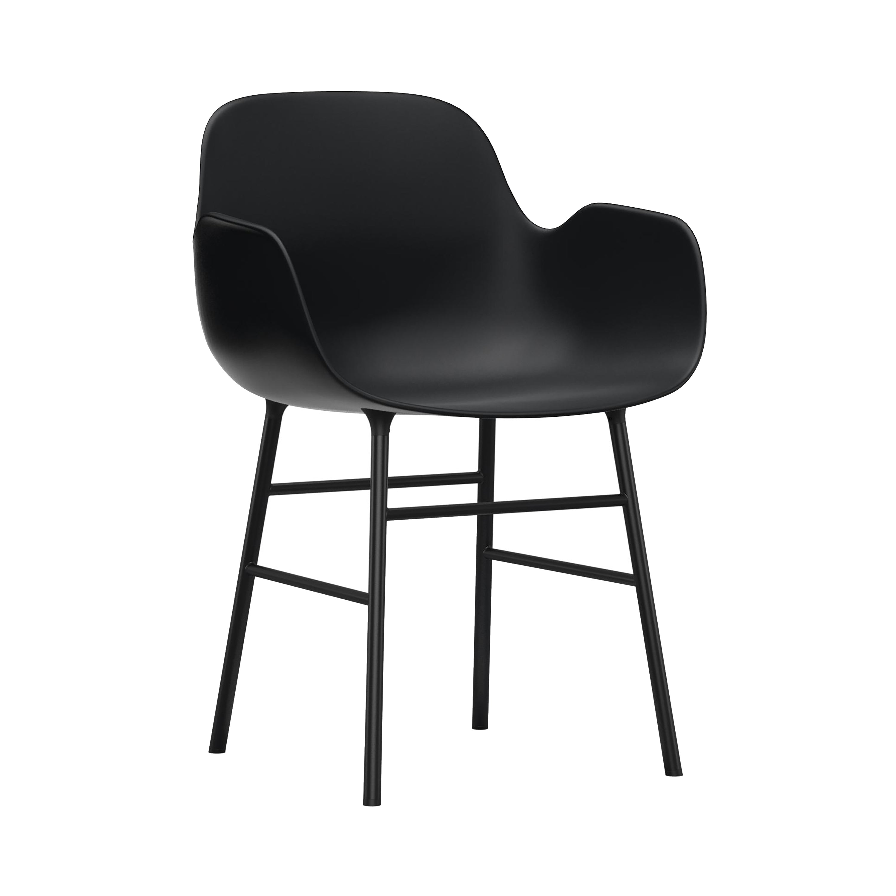 Form Armchair: Steel + Black