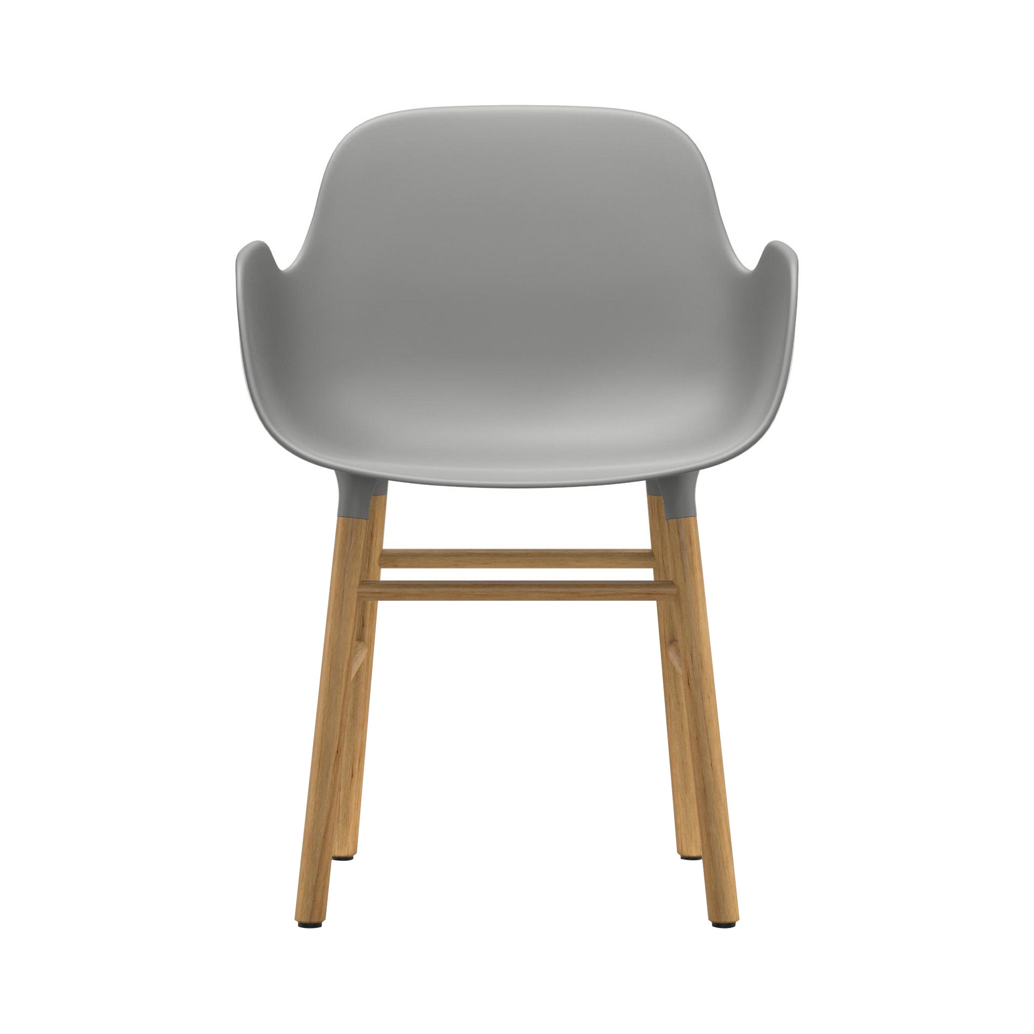 Form Armchair: Walnut or Oak Legs + Grey + Oak